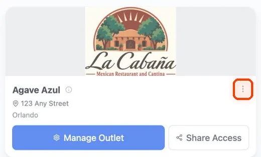 To change one you already have (logo, address, hours), click the three dots on its card, then Settings.