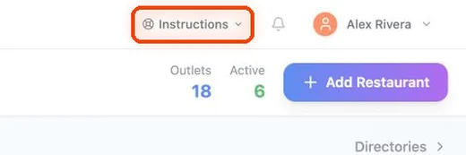 On any page, click Instructions at the top right.