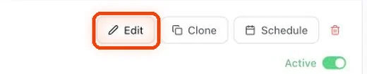 Find the scene you want to change and click Edit on its row.