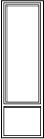 a skinny black rectangle outline viewed vertically with two smaller rectangles inside of the large outline