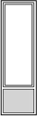 a skinny black rectangle outline viewed vertically with two smaller rectangles inside of the large outline. The smaller inner rectangle at the bottom is white