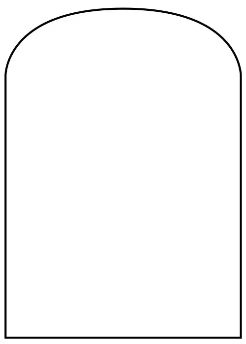 a black outline of a semi-arched door