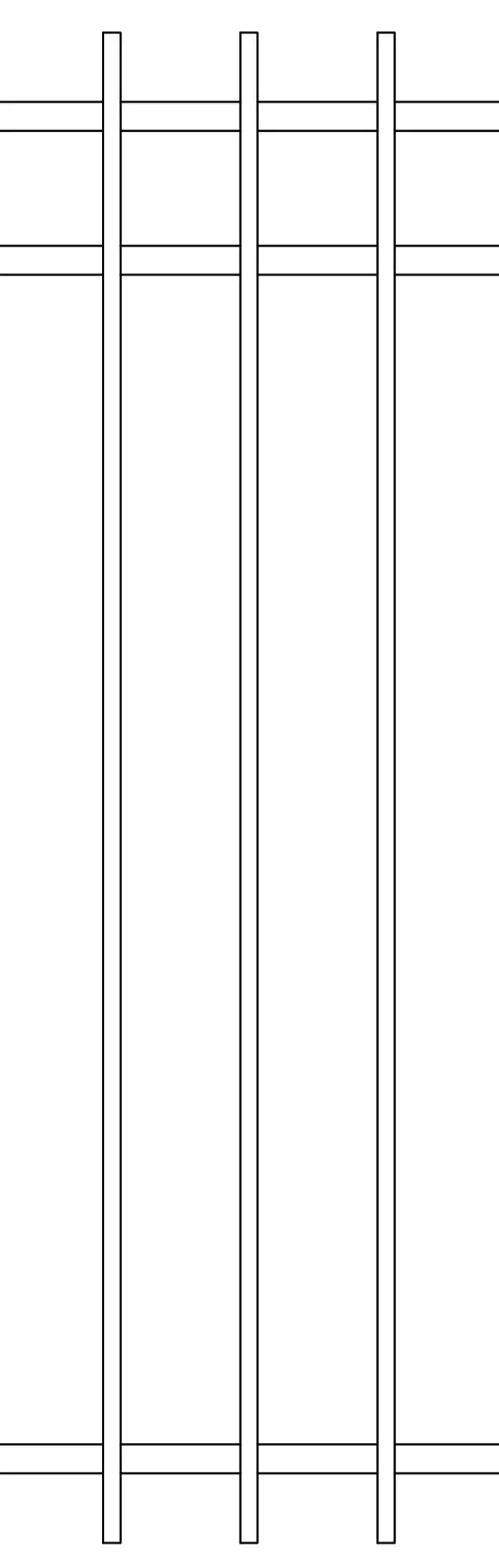 a line drawing close up of a iron simple fence