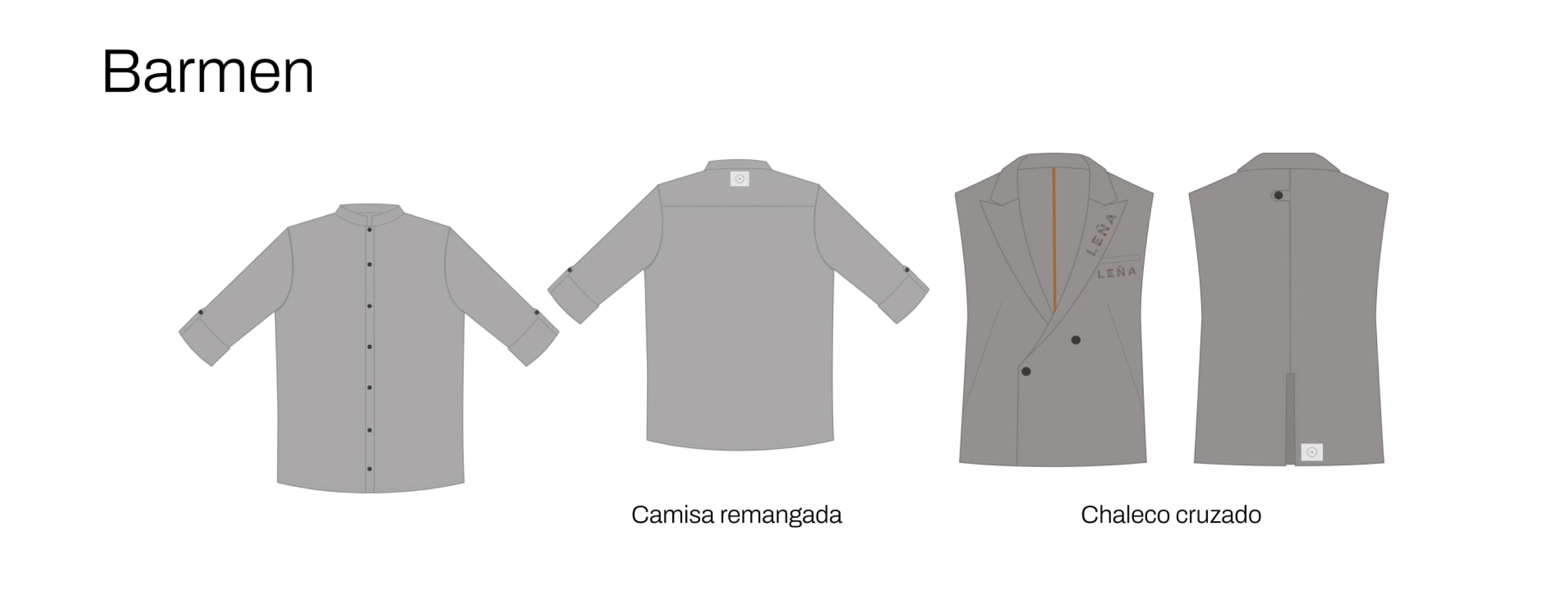 Uniformes diseñados por VRANDED Haus para LEÑA, el restaurante de brasa de Dani García