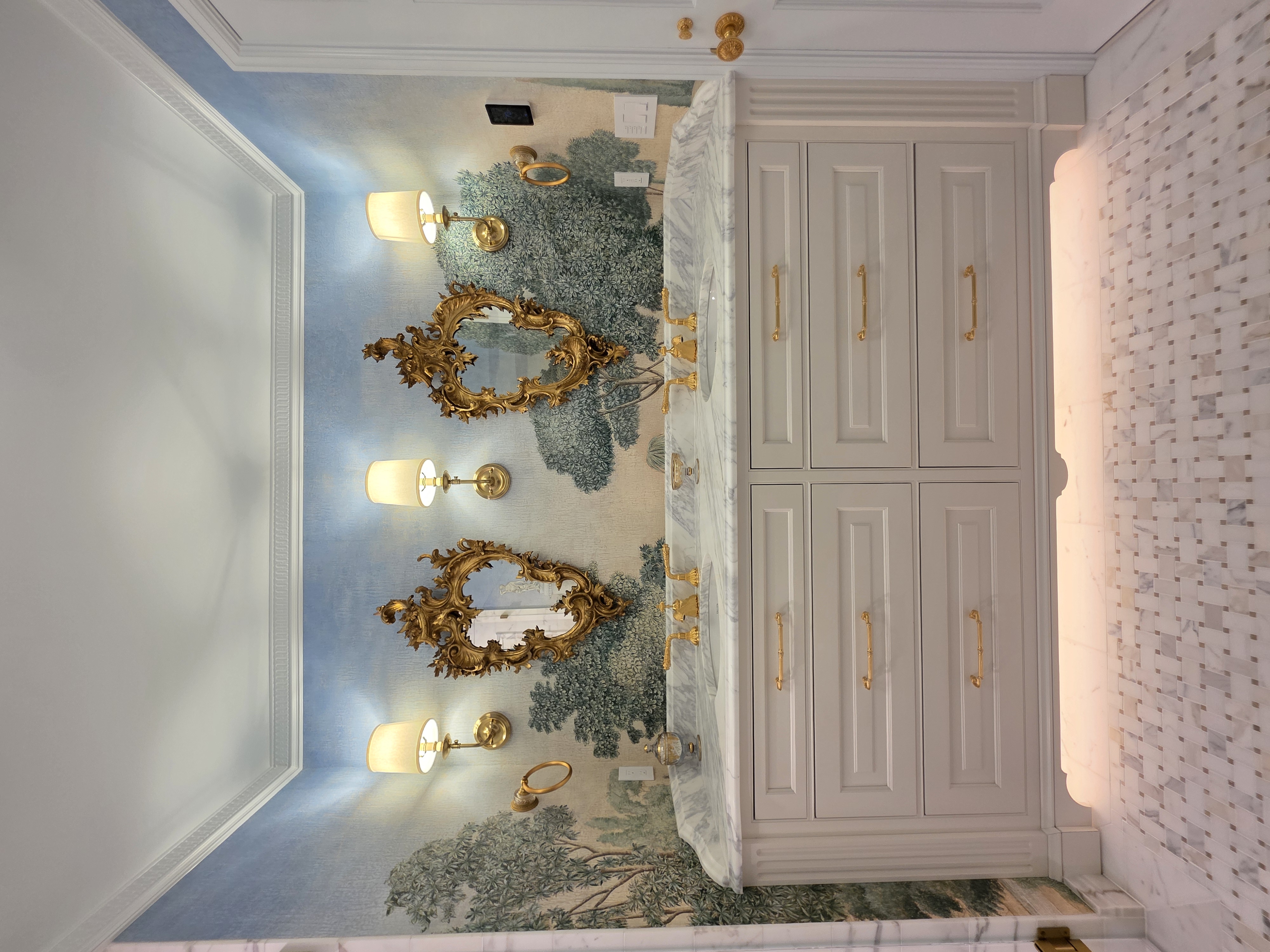 Mural wallpaper detail from the Bridal Trails renovation in Bellevue, WA by Madison Design Build