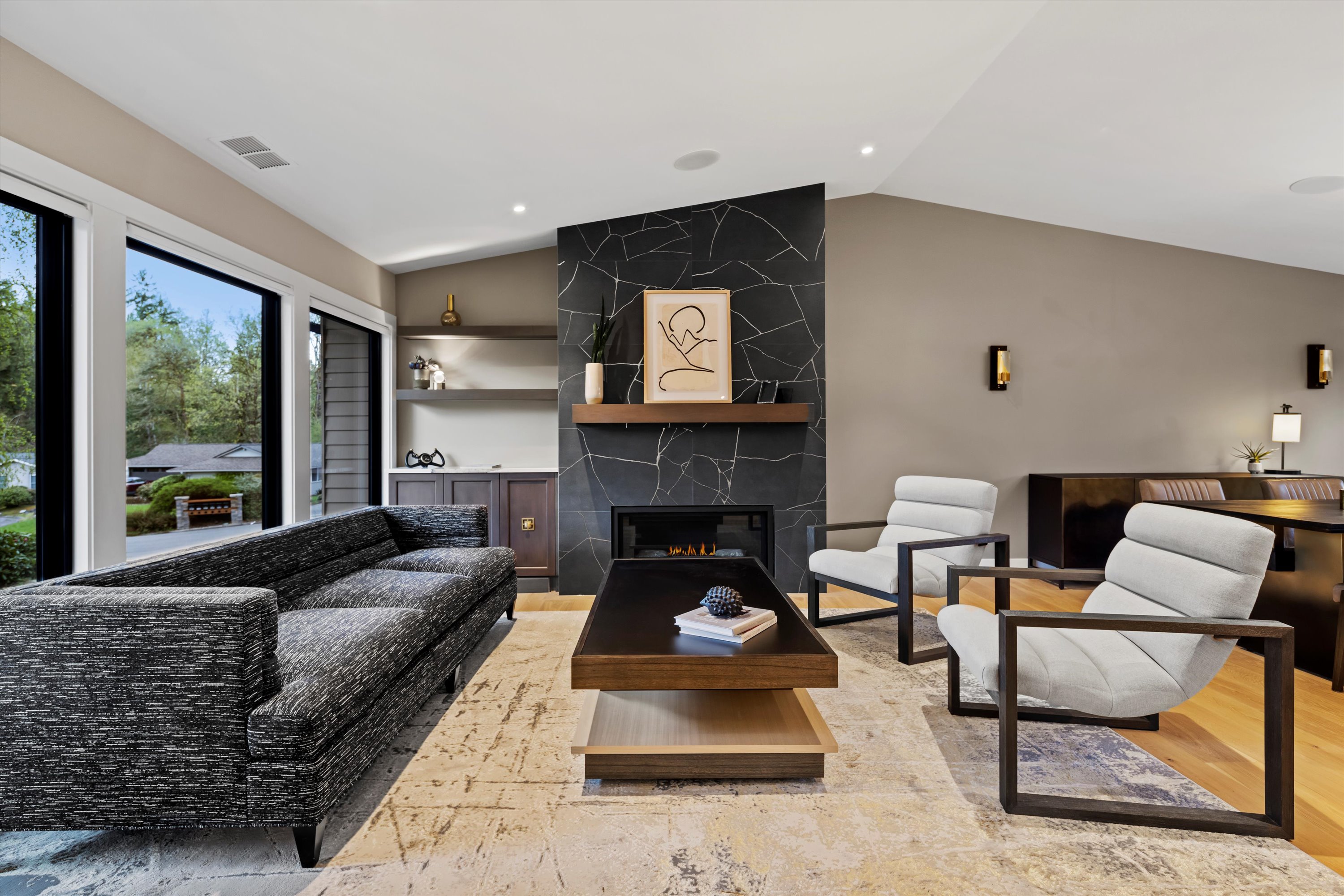 Interior view from the Viewpoint full scope home renovation in Redmond, WA by Madison Design Build