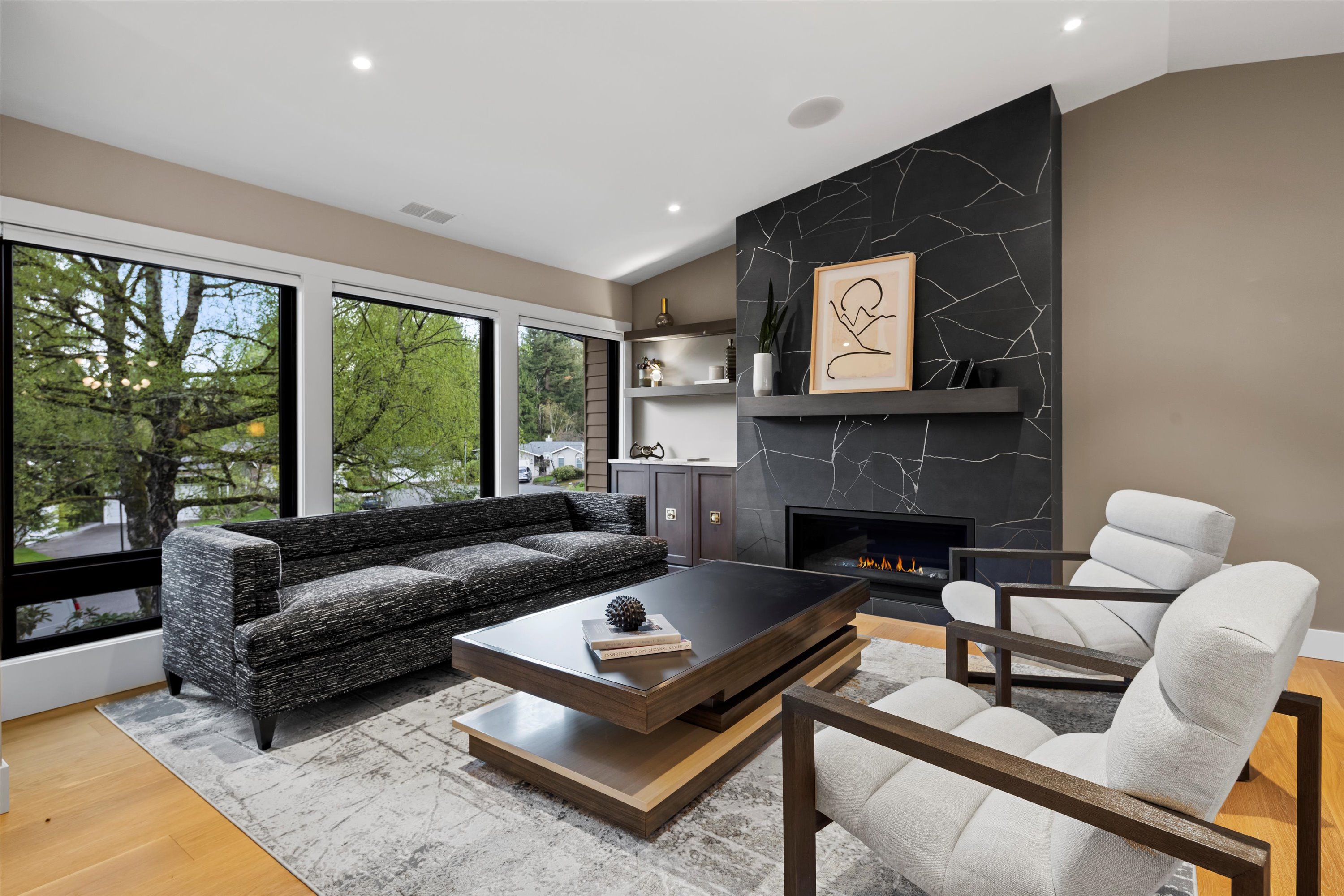 Dark contrasting cabinetry detail from the Viewpoint renovation in Redmond, WA by Madison Design Build