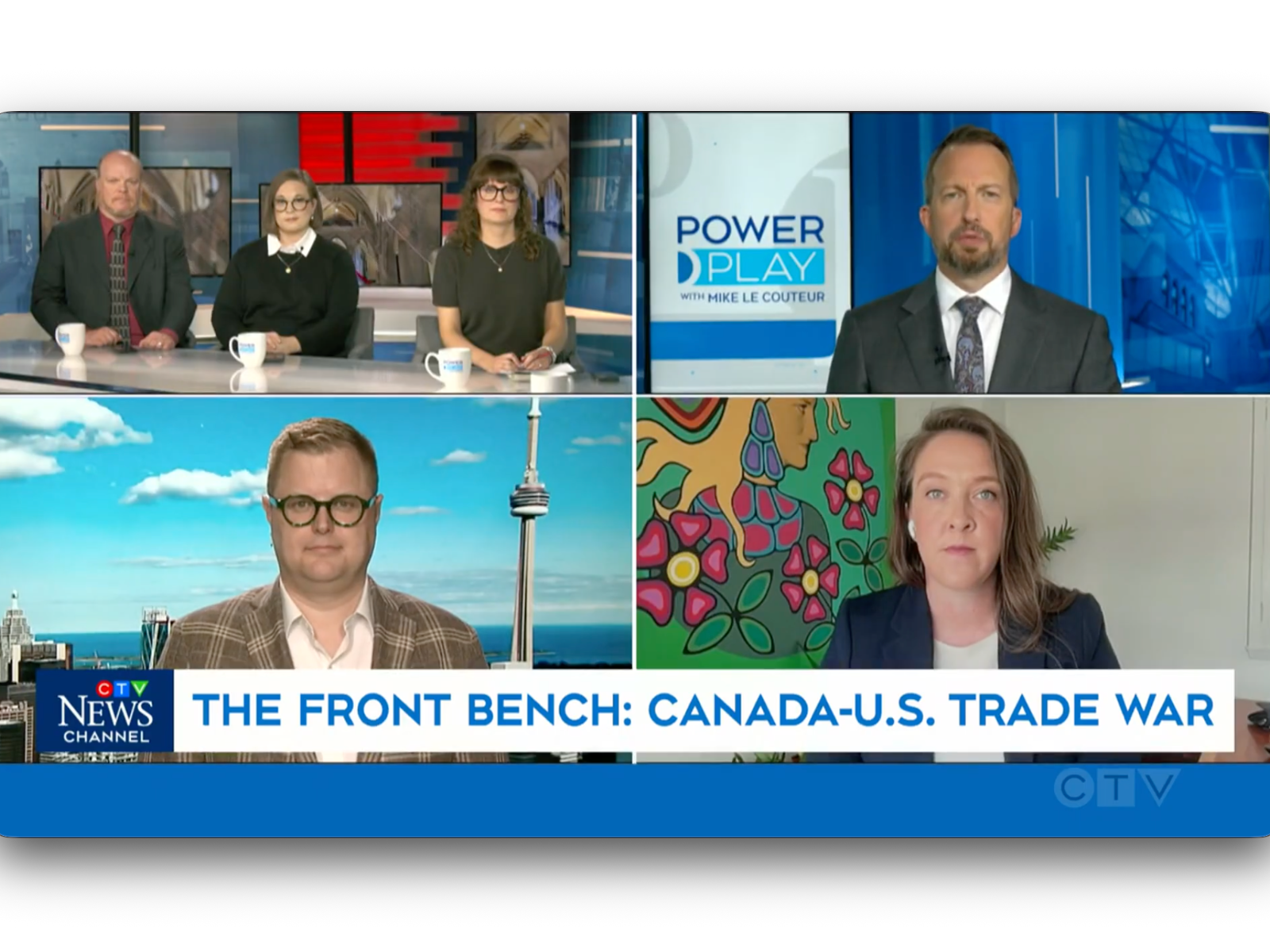 Jamie Ellerton with his Front Bench Co-Panelists and Host of CTV Power Play Vassy Kapelos