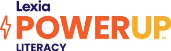 Lexia PowerUp Literacy logo with a lightning bolt symbol before POWERUP text.