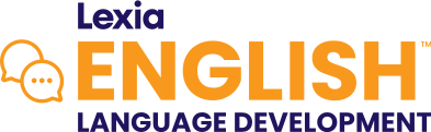 Lexia English Language Development logo with speech bubble icons.