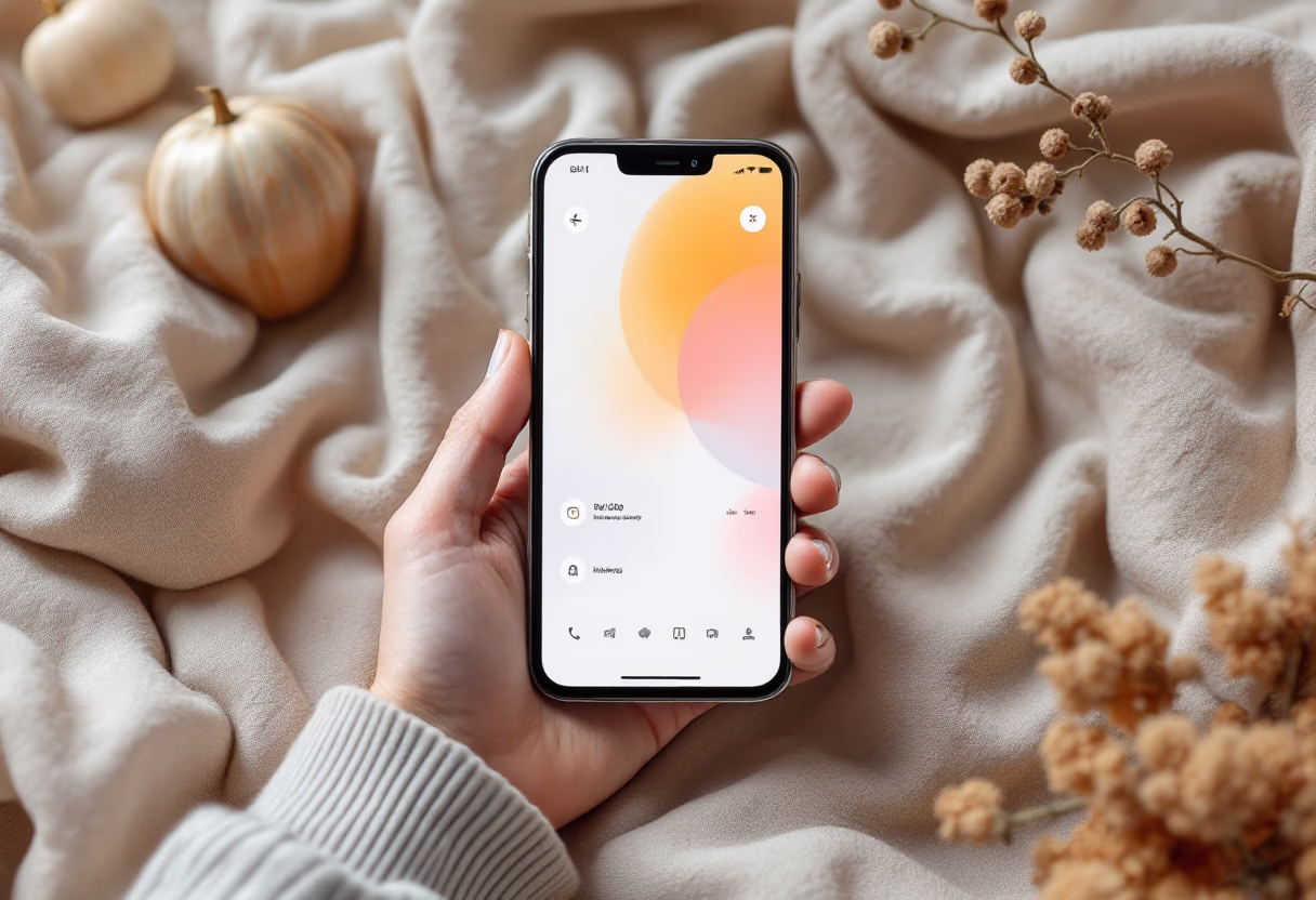 [interface] image of a phone showing app features (for a consumer apps)