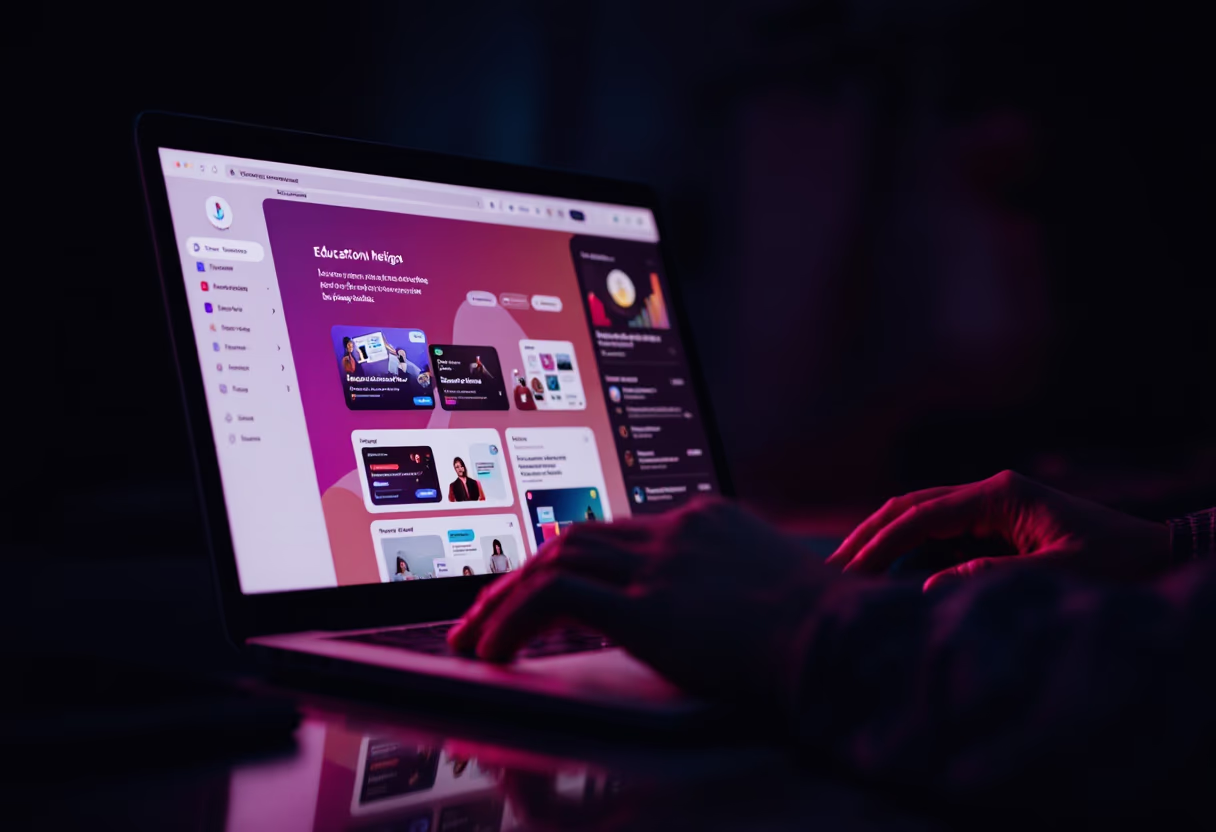 [interface] image of a computer showcasing educational software (for an edtech)