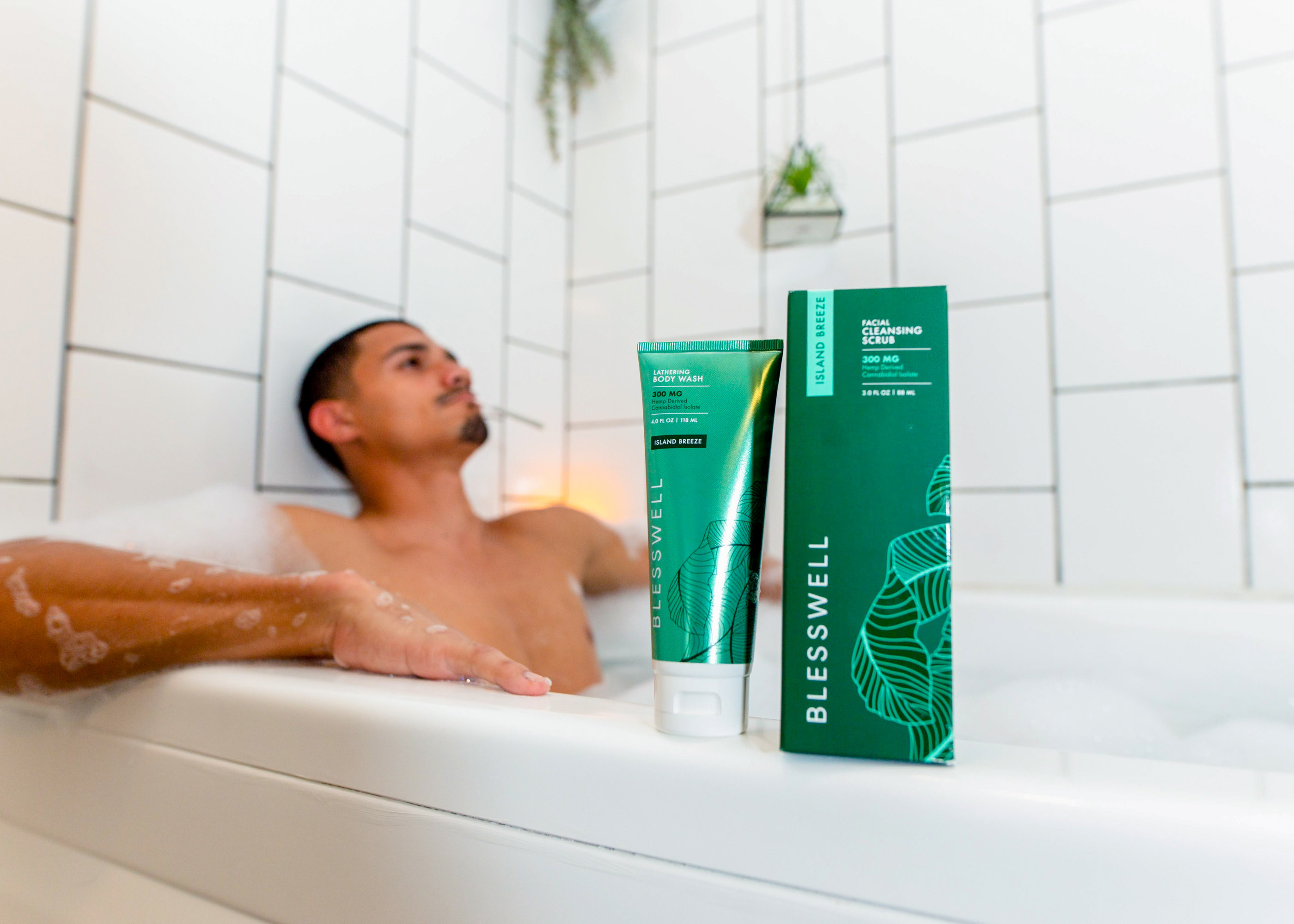 Tantrum Agency BLESSWELL brand imagery highlighting men’s grooming as part of a daily self-care ritual
