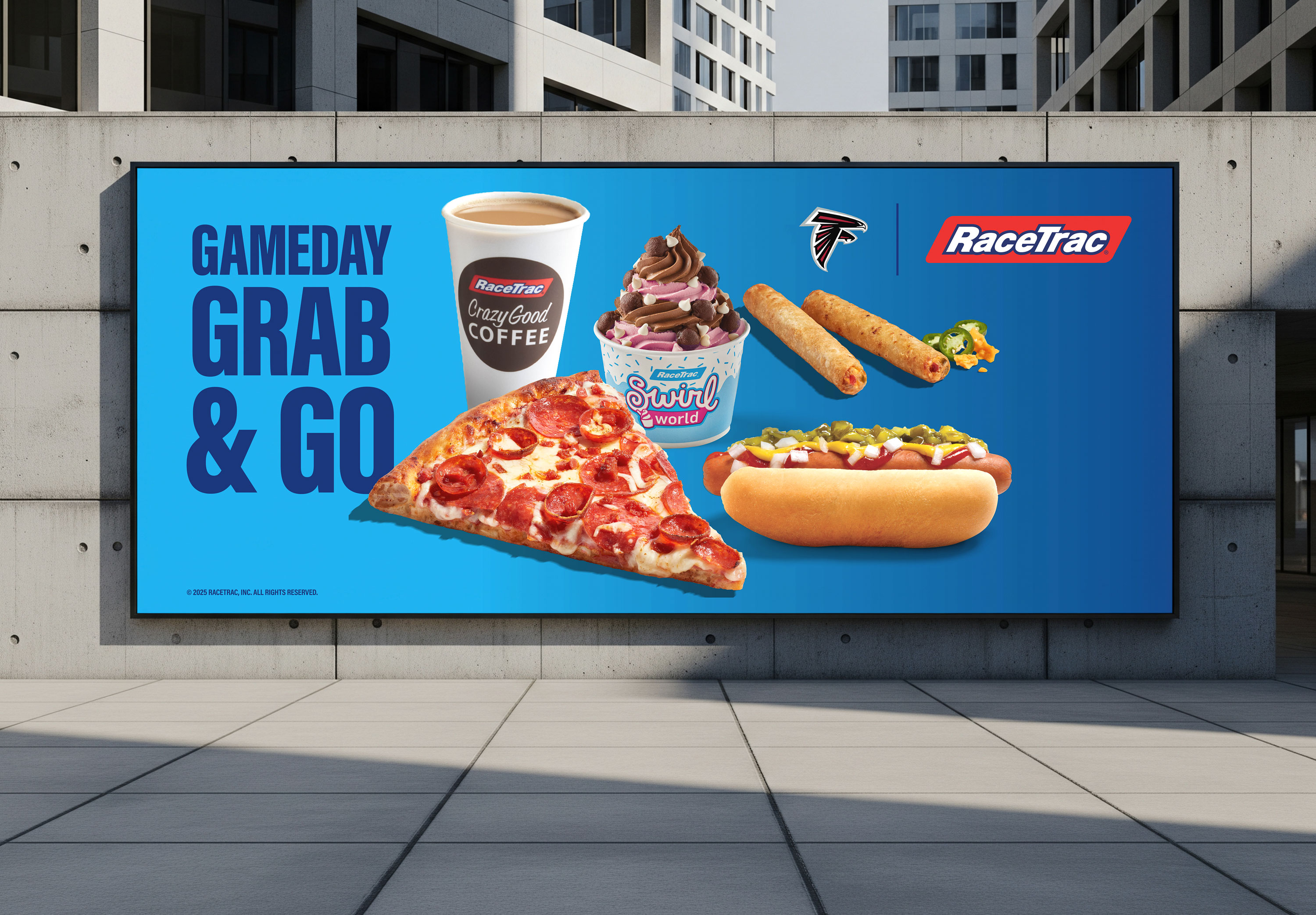Tantrum Agency RaceTrac GameDay Grab & Go campaign featuring the brand’s Atlanta Falcons game-day experience