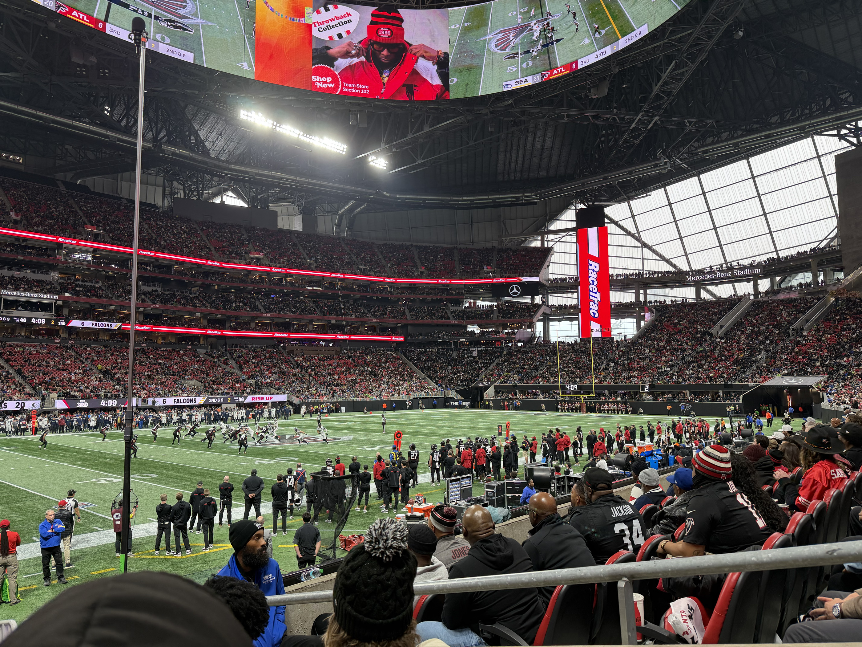 Tantrum Agency digital creative for RaceTrac displayed across Mercedes-Benz Stadium game-day screens