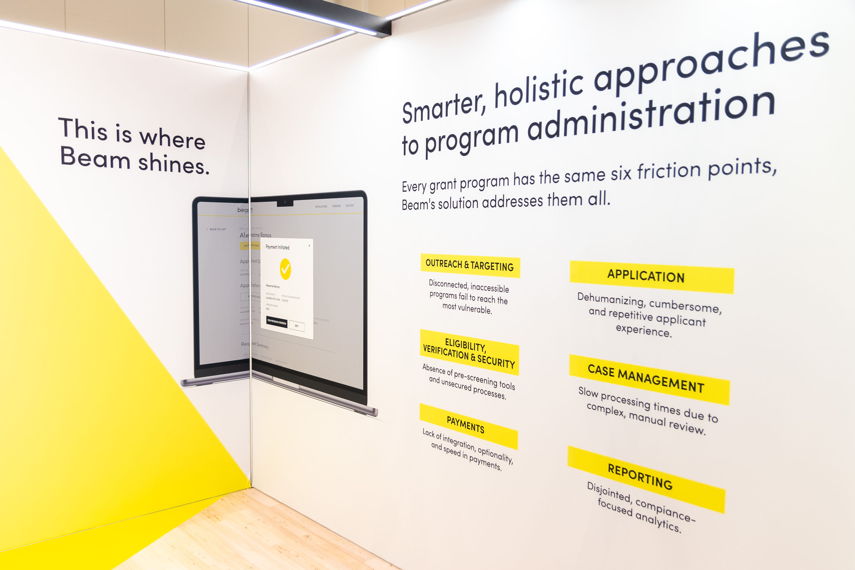 Tantrum Agency branding for Beam applied to environmental graphics at the Cities Summit of the Americas