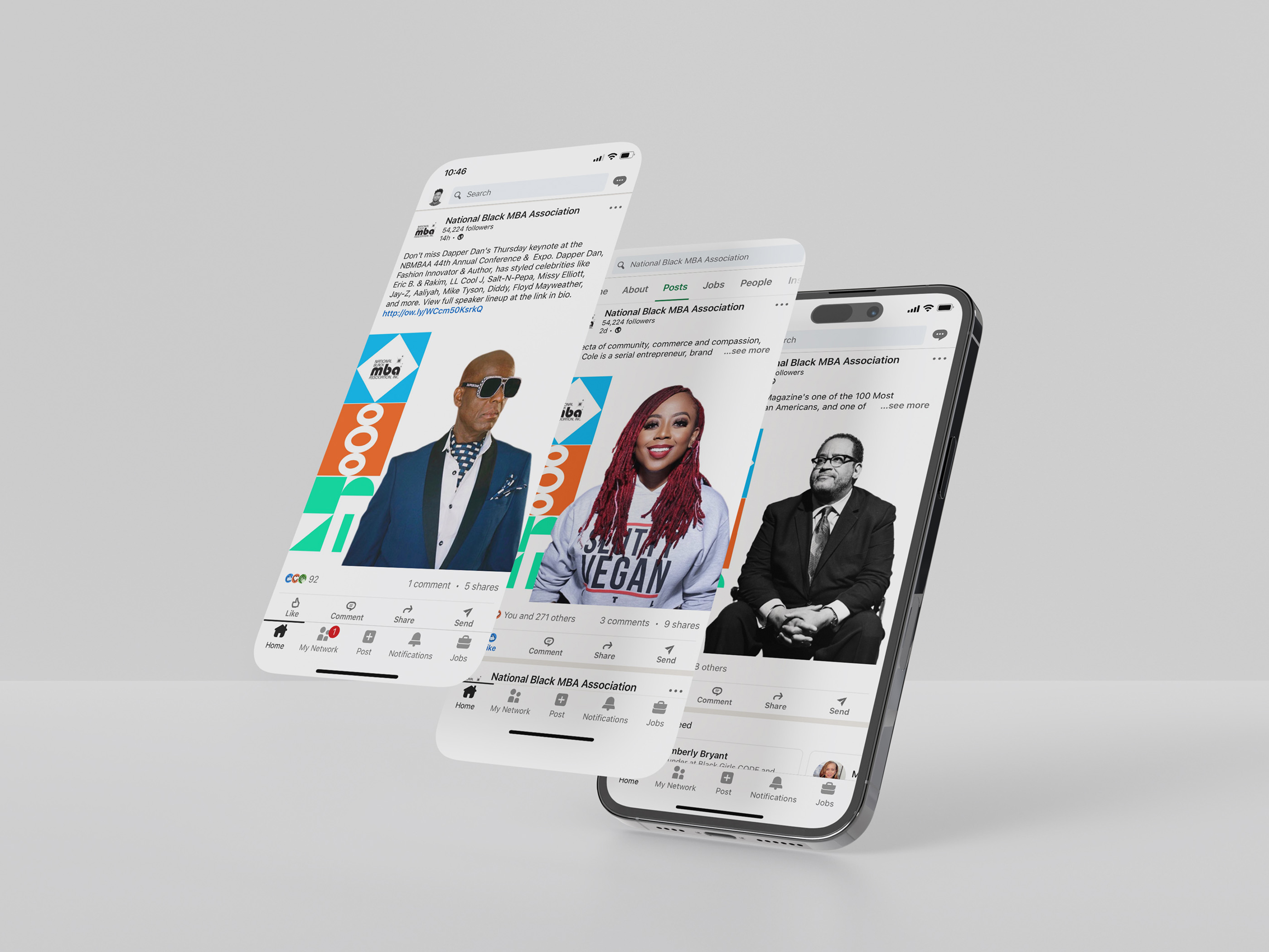 Tantrum Agency digital content for NBMBAA A Promise Kept shown on a mobile LinkedIn experience
