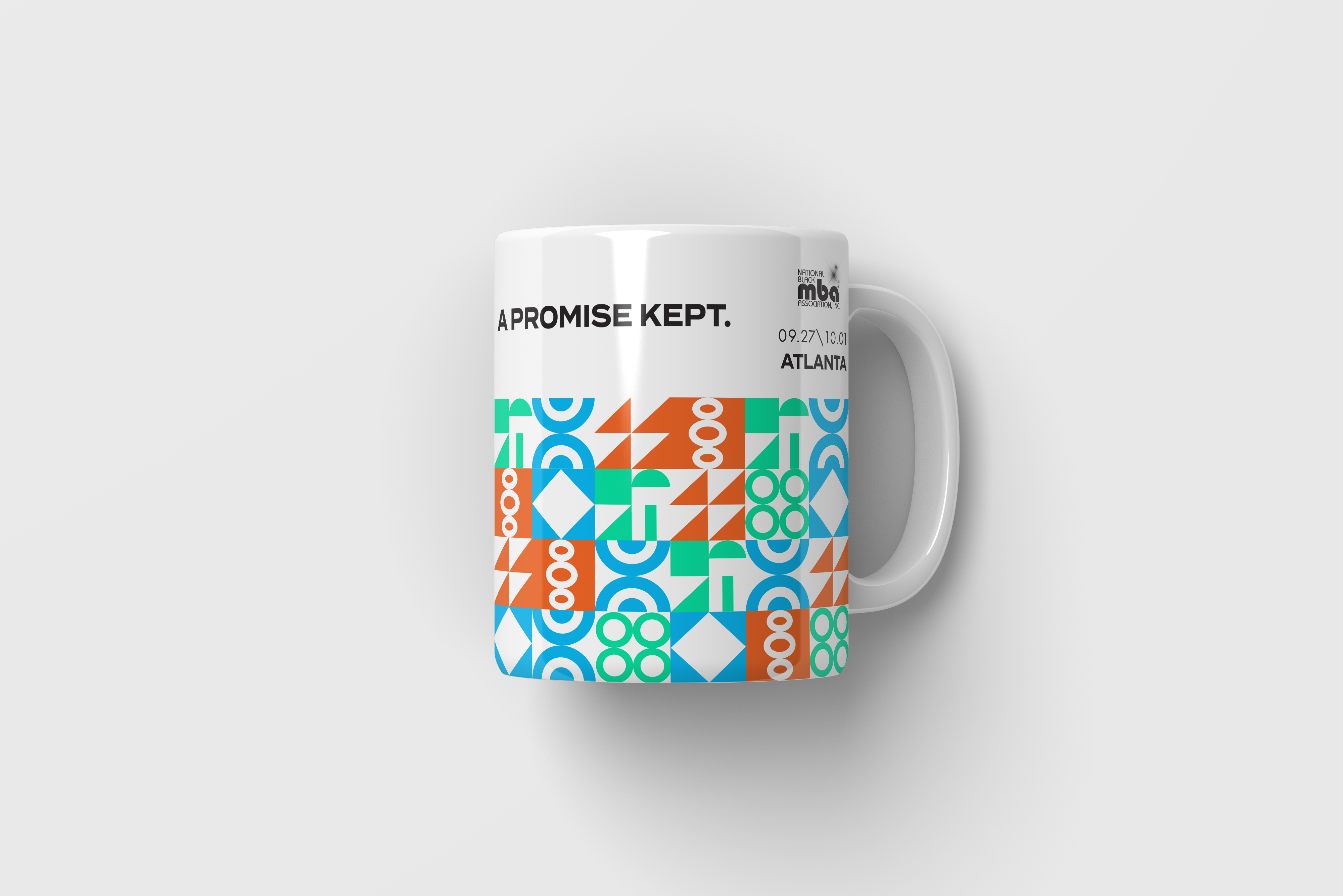 Tantrum Agency A Promise Kept conference identity applied to branded mugs and event merchandise
