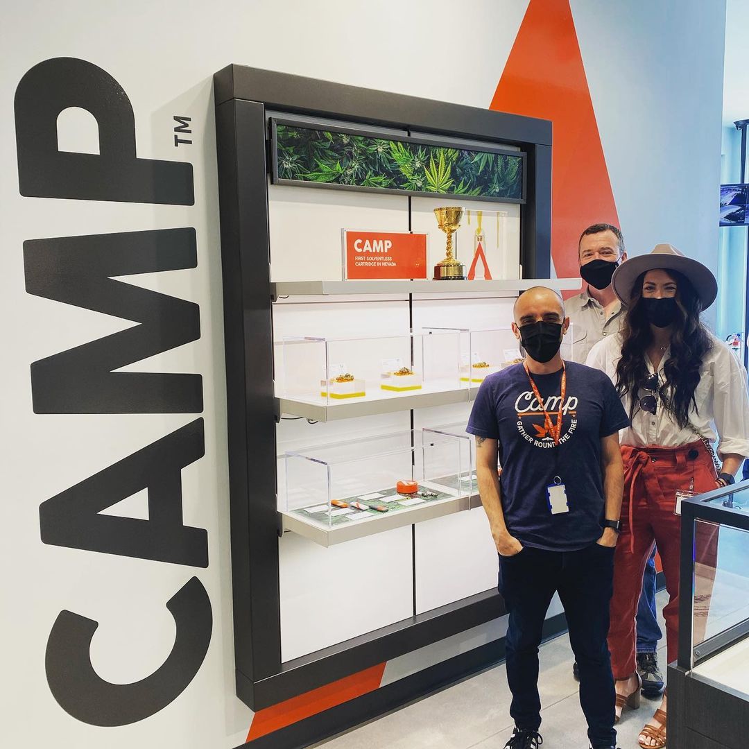 Tantrum Agency brand identity for CAMP featuring the cannabis brand’s colorful packaging and outdoor-inspired design system