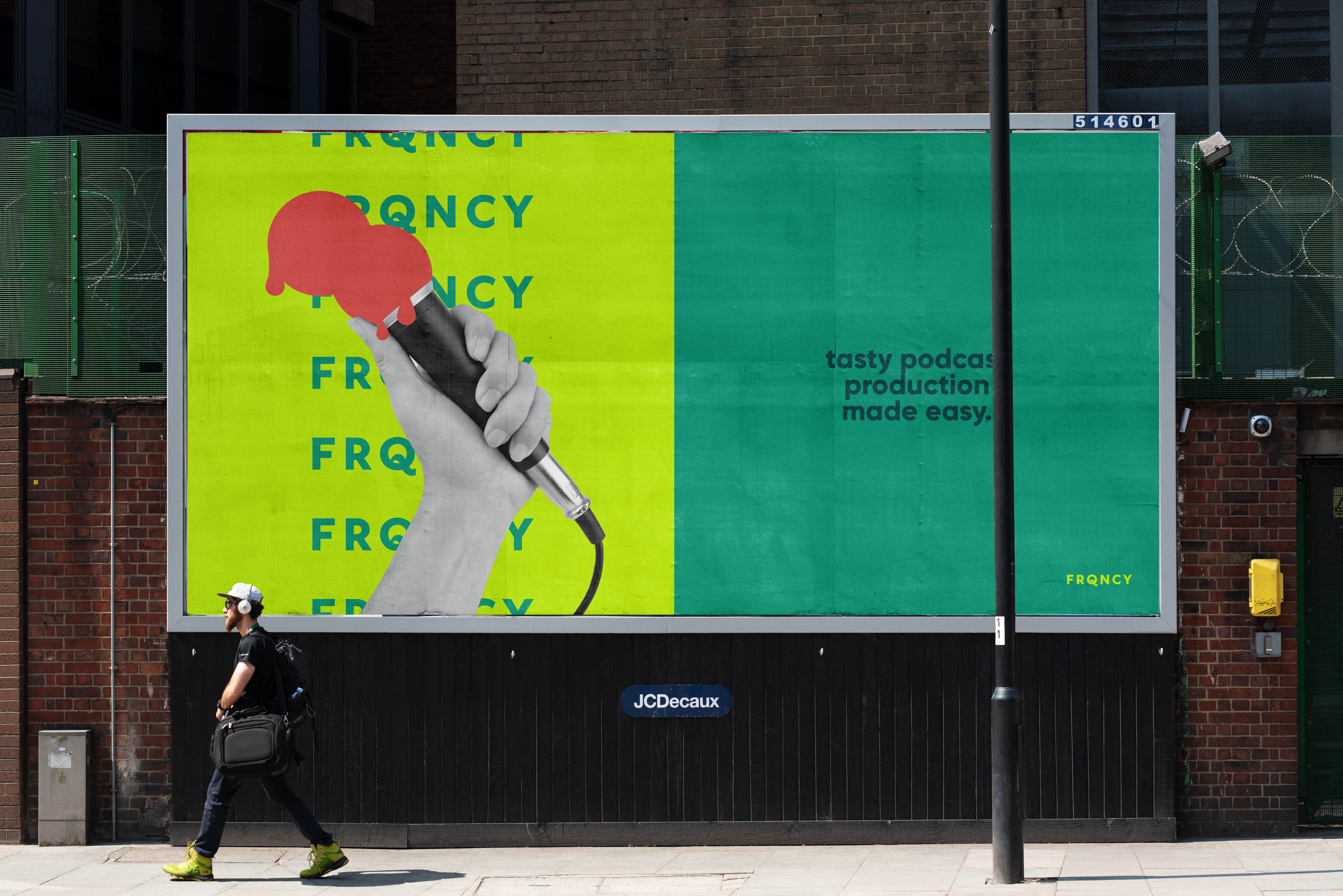 Tantrum Agency FRQNCY Media rebrand displayed on an outdoor billboard