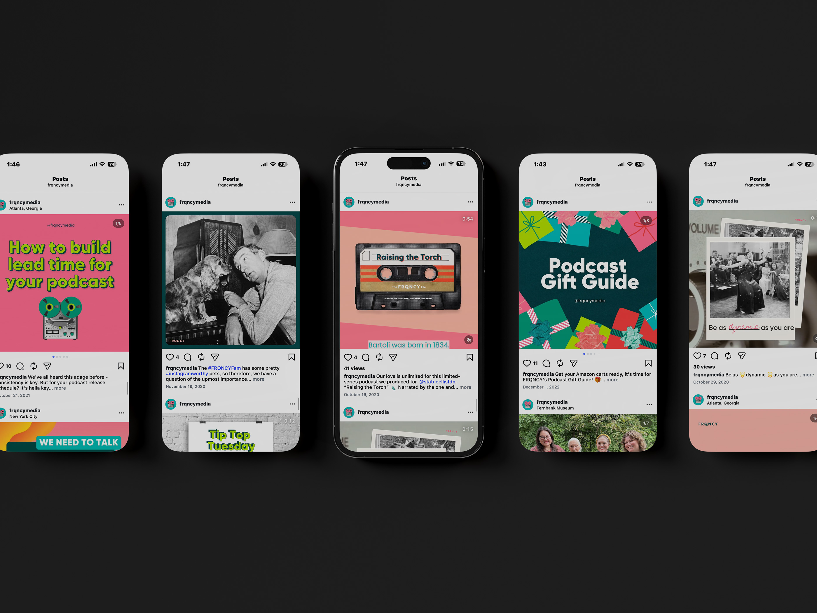 FRQNCY Media digital experience by Tantrum Agency displayed on a mobile phone