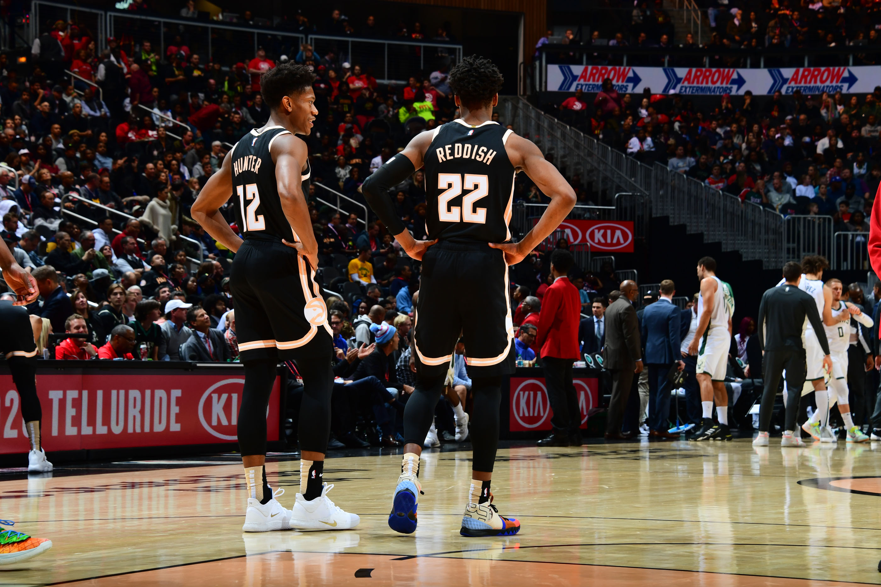 Tantrum Agency sports branding for the Atlanta Hawks Peachtree City Edition shown on court