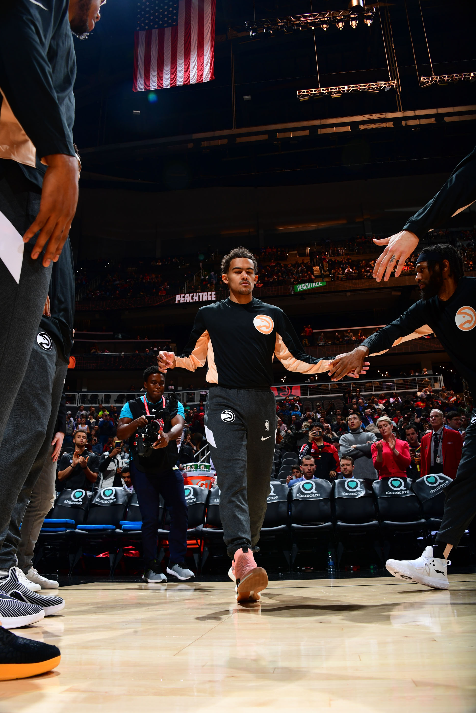 Atlanta Hawks player wearing the Peachtree City Edition uniform developed with creative direction by Tantrum Agency