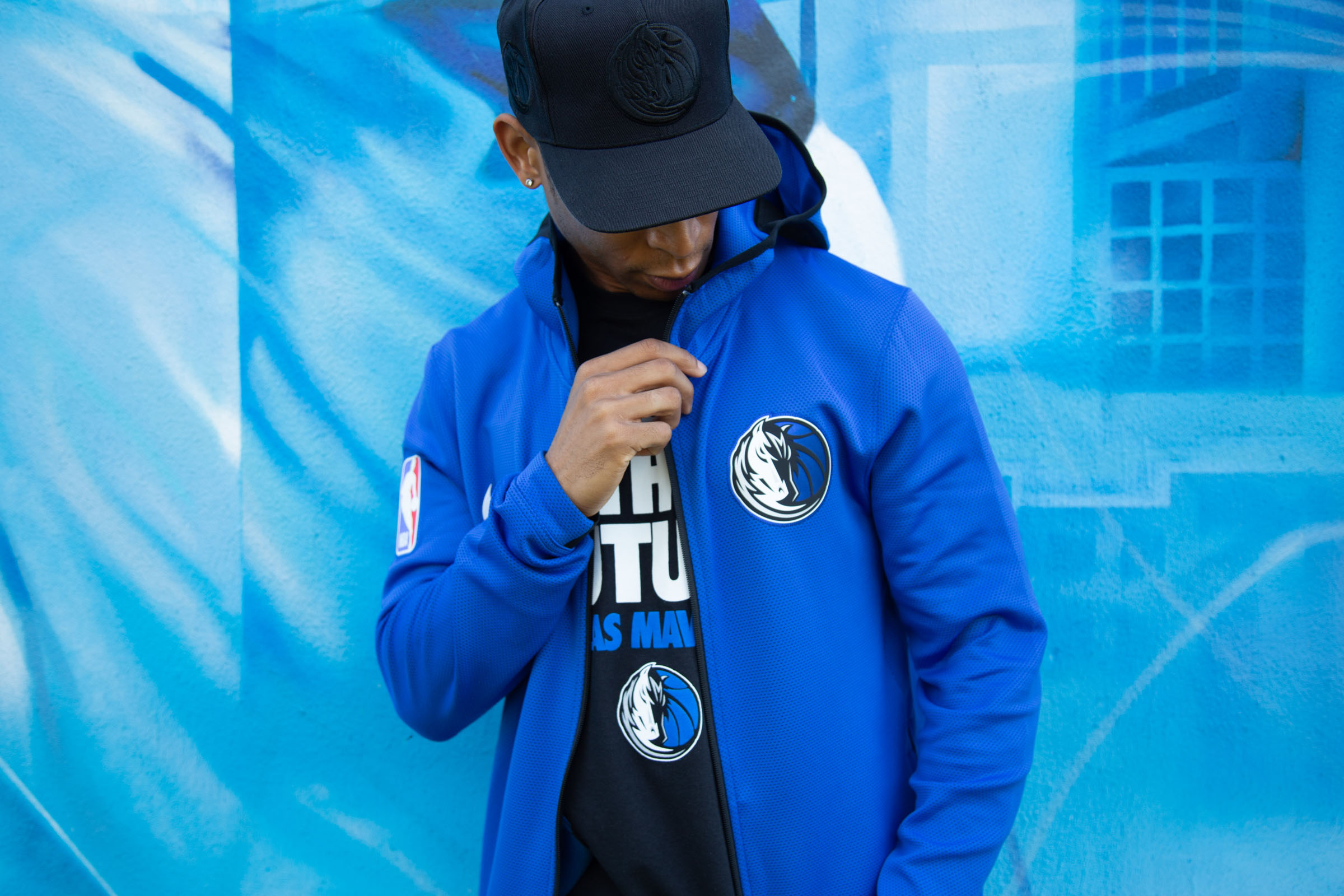 Tantrum Agency Mavs Shop photography featuring Dallas Mavericks apparel styled as contemporary streetwear