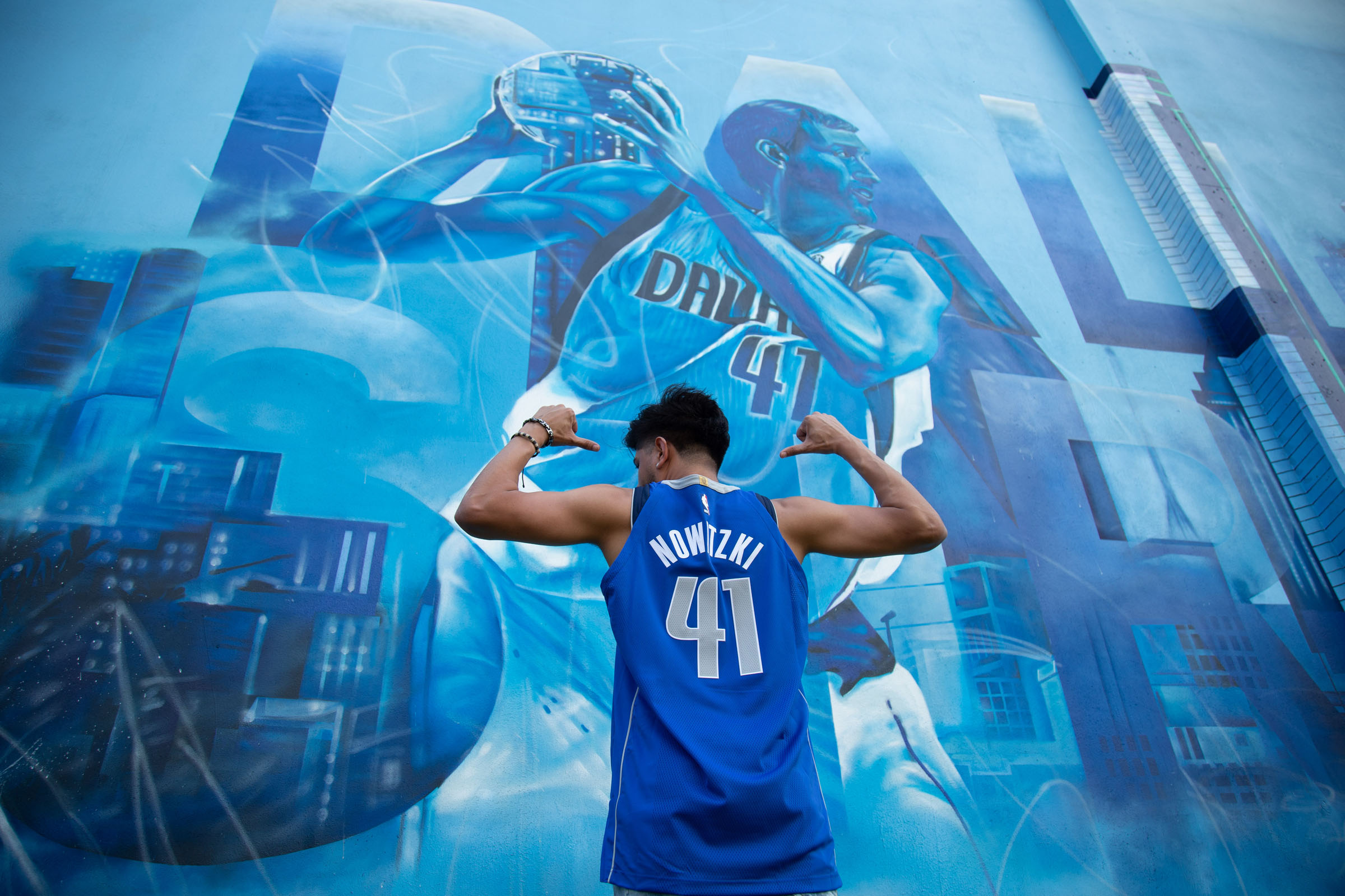 Tantrum Agency creative direction for Dallas Mavericks Mavs Shop featuring styled team apparel in an editorial fashion shoot