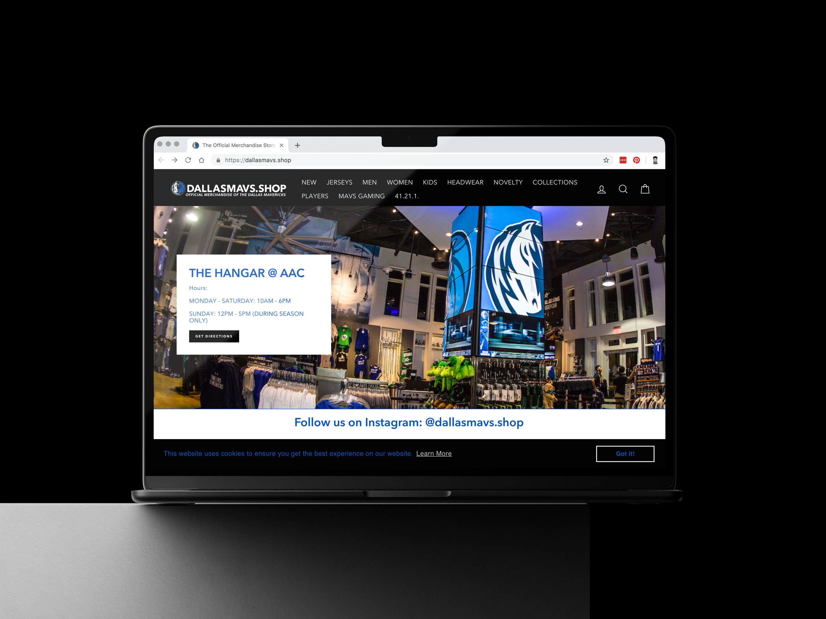Dallas Mavericks Mavs Shop website featuring fashion-forward retail creative and photography by Tantrum Agency