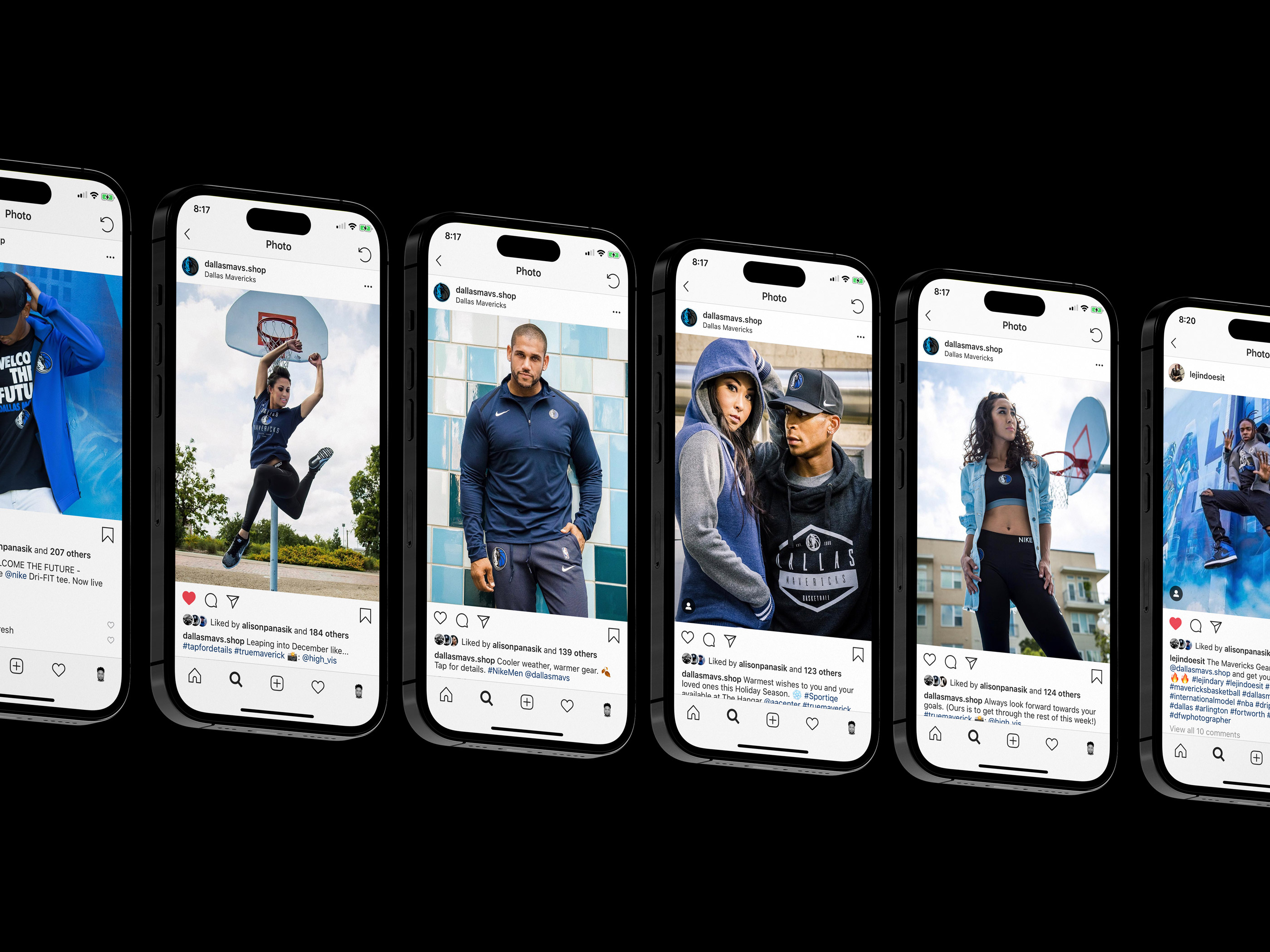 Tantrum Agency social content for Dallas Mavericks Mavs Shop featuring editorial apparel photography