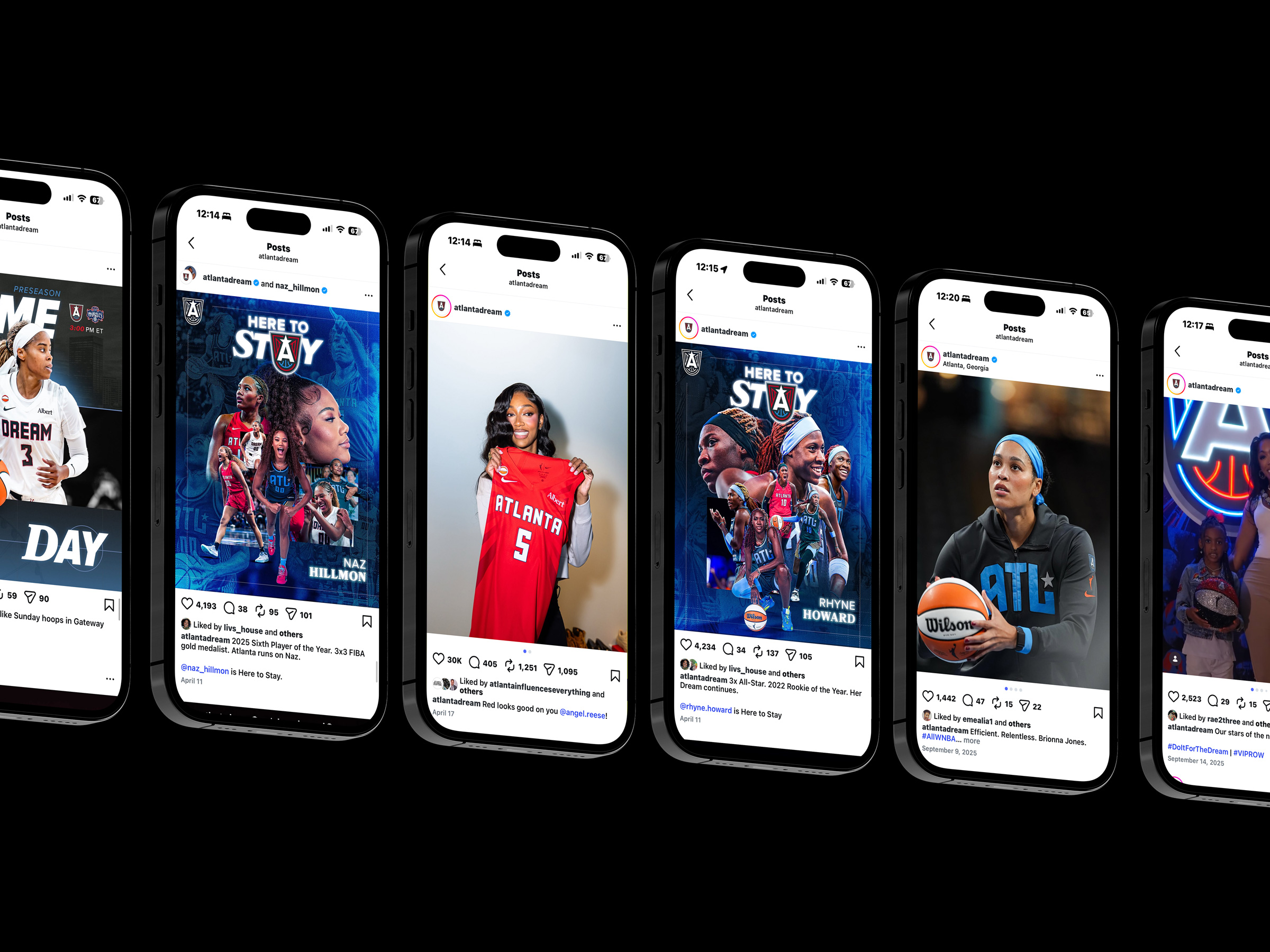 Tantrum Agency digital brand system for the Atlanta Dream shown across social media graphics