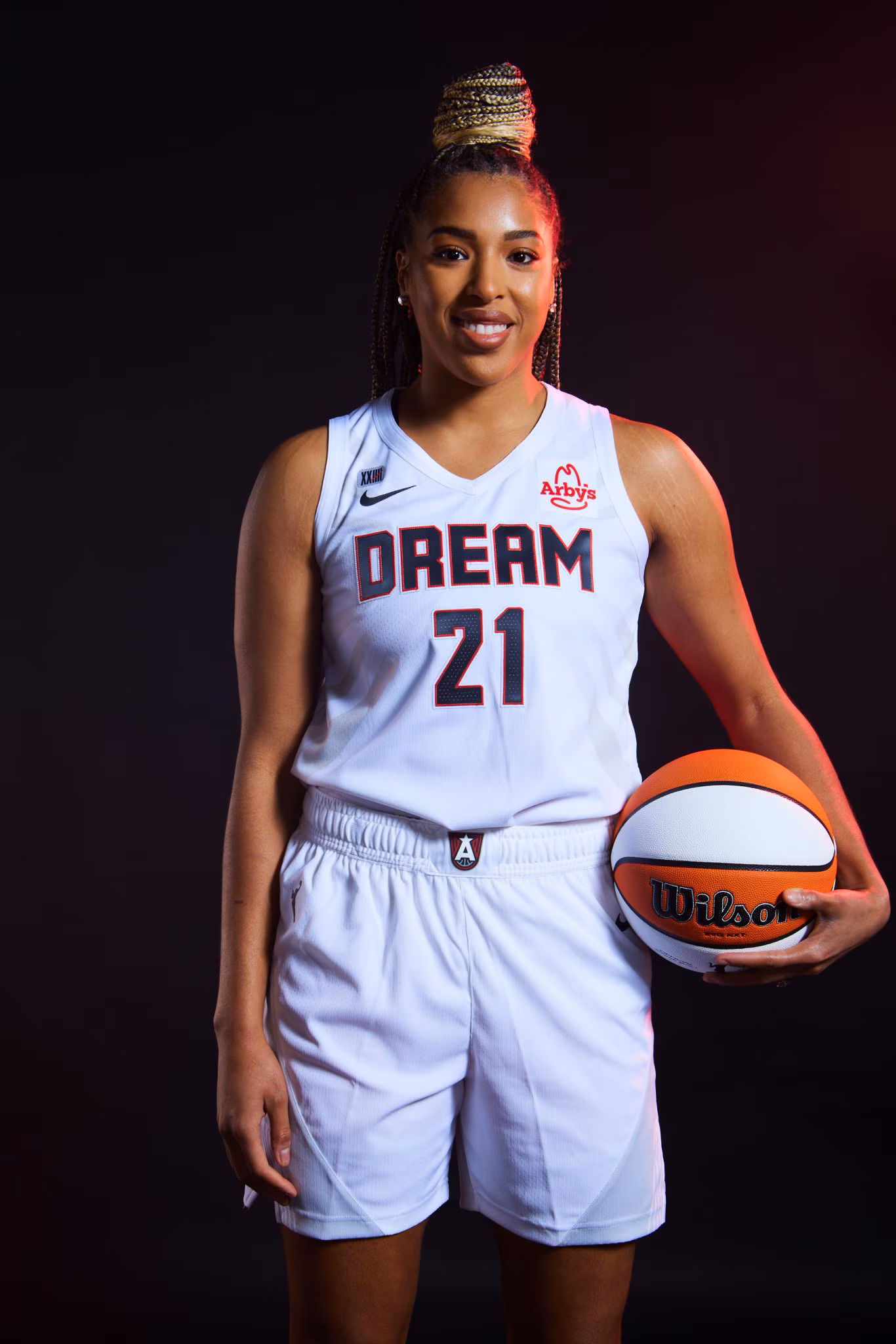 Atlanta Dream player wearing the Nike Heroine Edition uniform featuring the Tantrum Agency rebrand