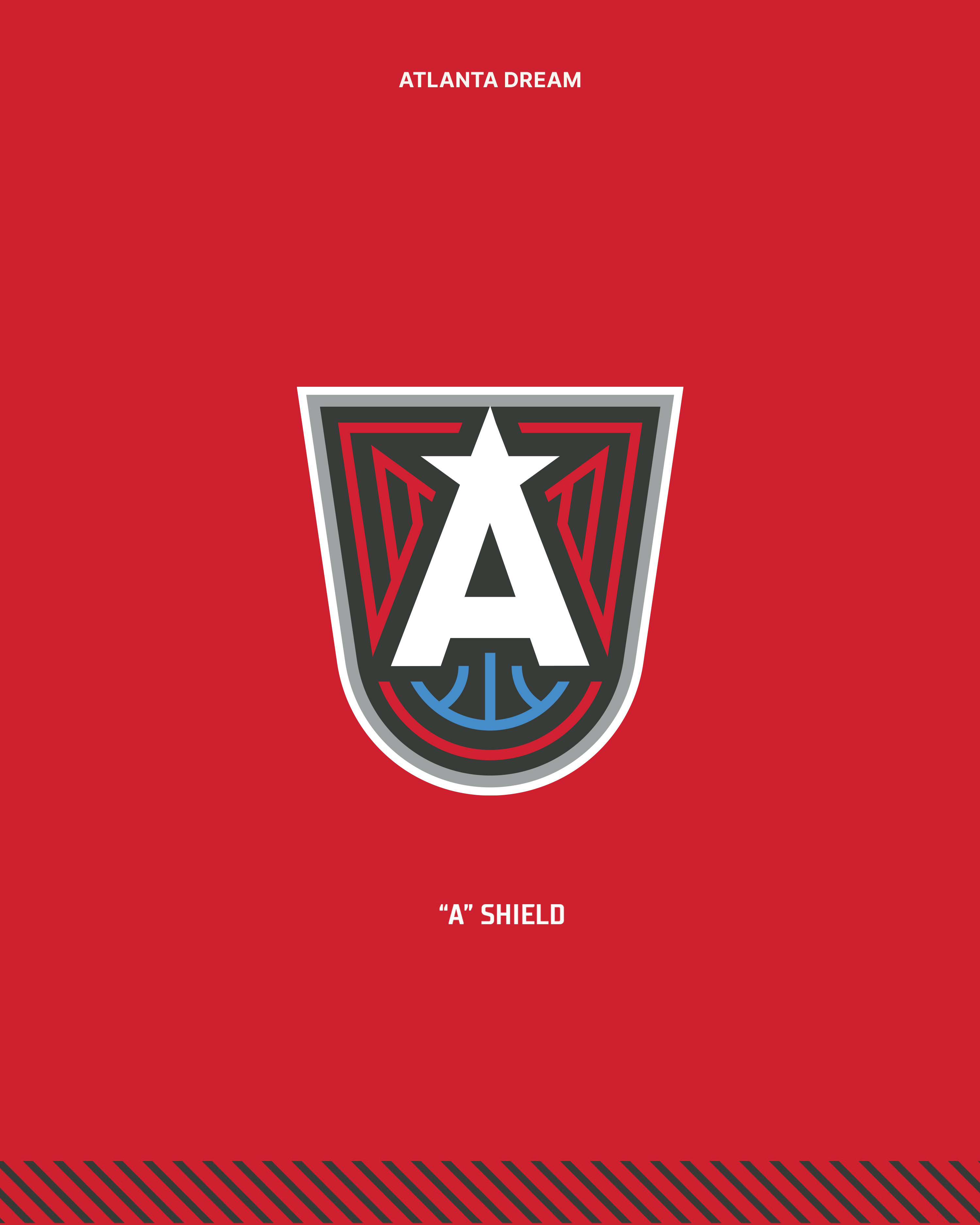 Atlanta Dream visual identity by Tantrum Agency applied to a A icon for use across the team’s fan-facing brand experience