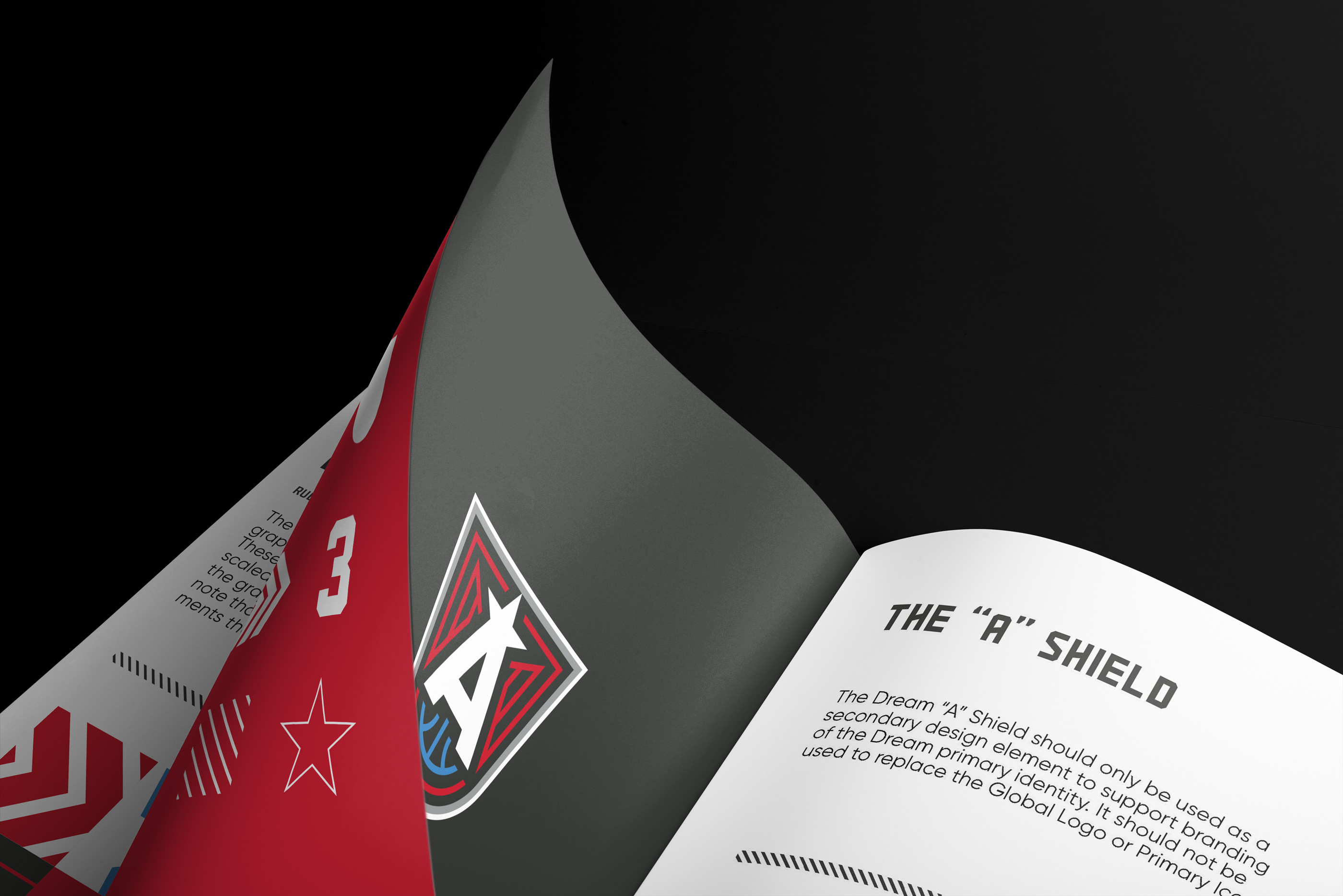 Atlanta Dream brand guidelines by Tantrum Agency featuring the team’s logo, typography and visual system