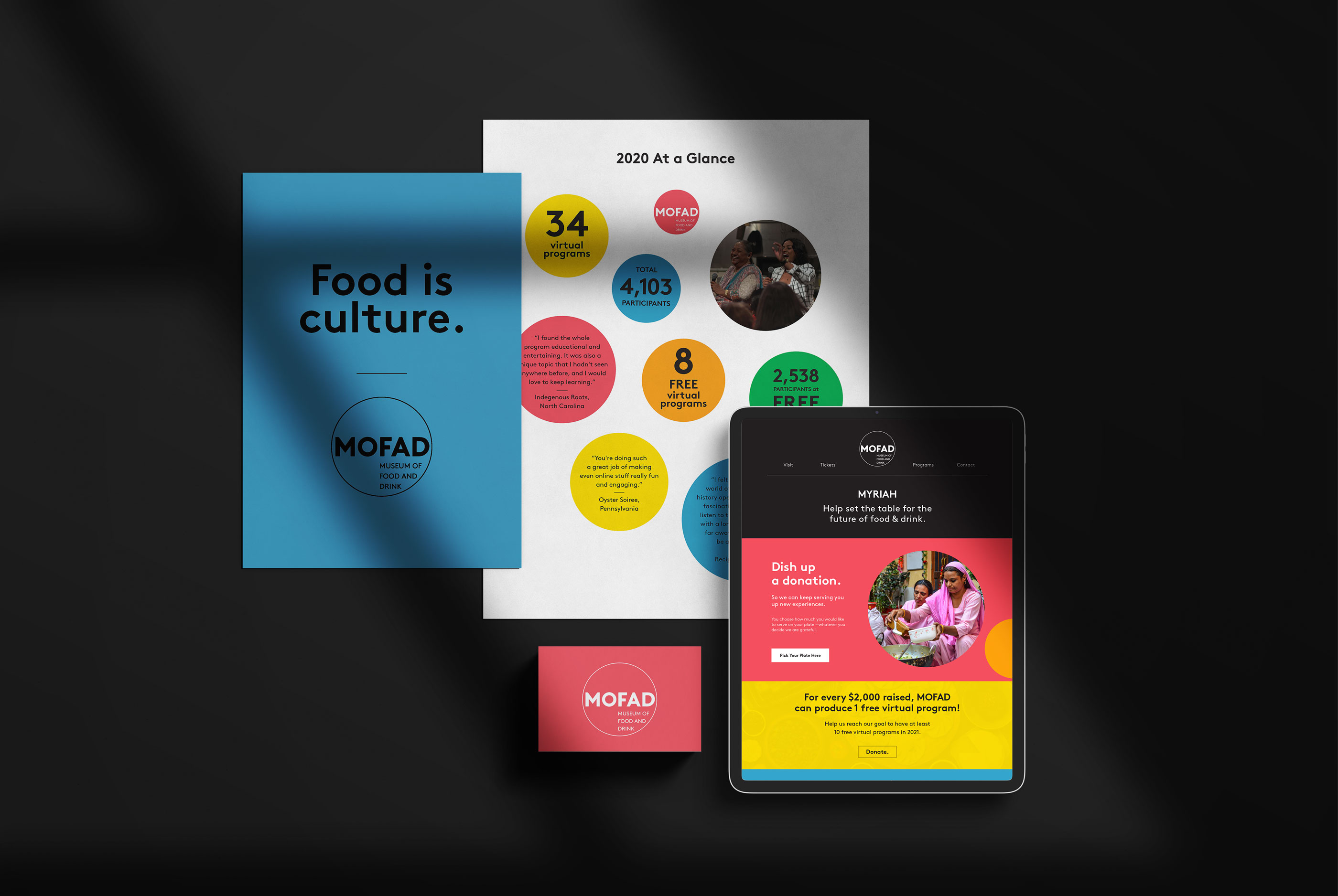 Tantrum Agency fundraising communications for MOFAD Making the Nation’s Table shown through campaign materials