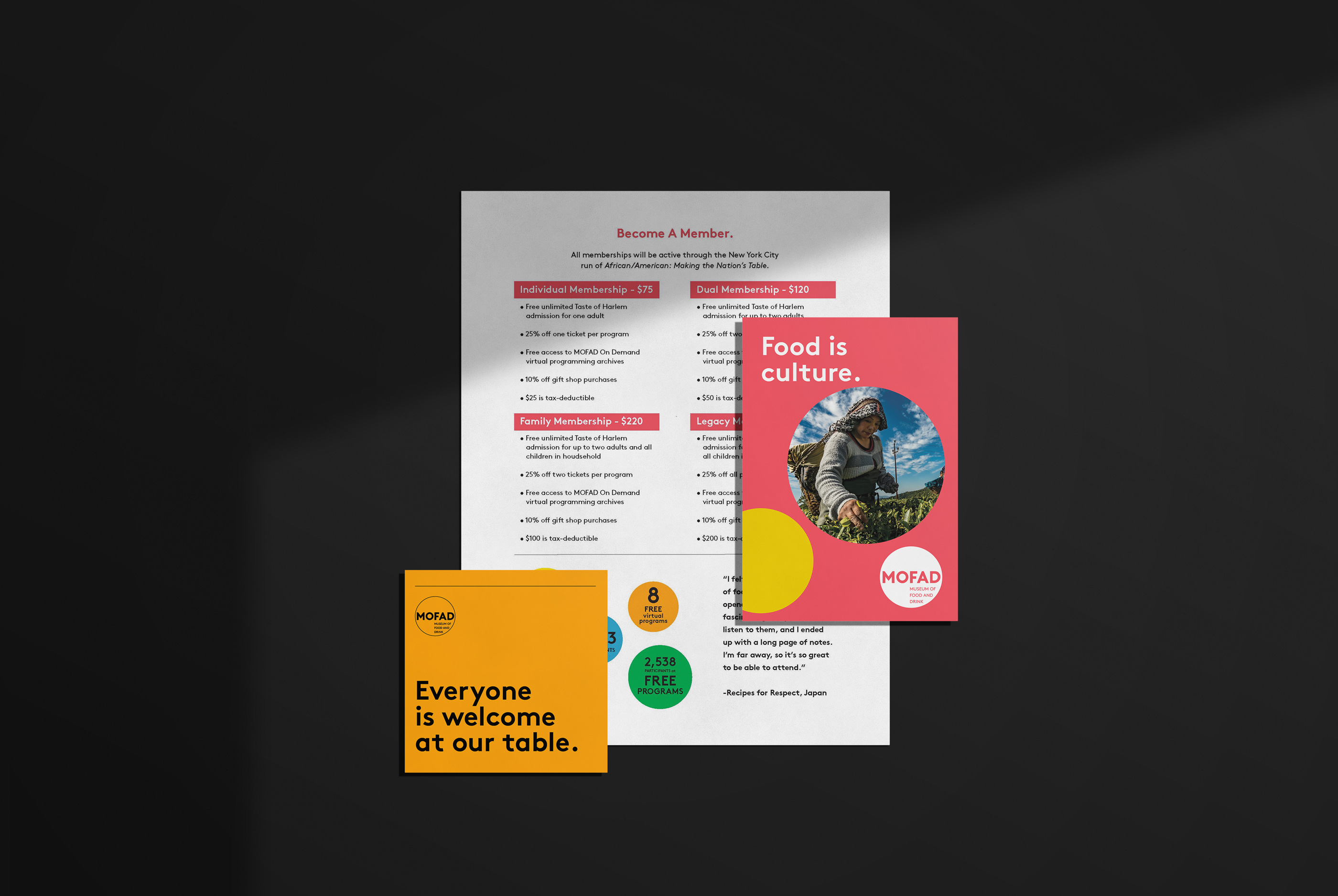 Tantrum Agency donor and campaign materials for MOFAD Making the Nation’s Table
