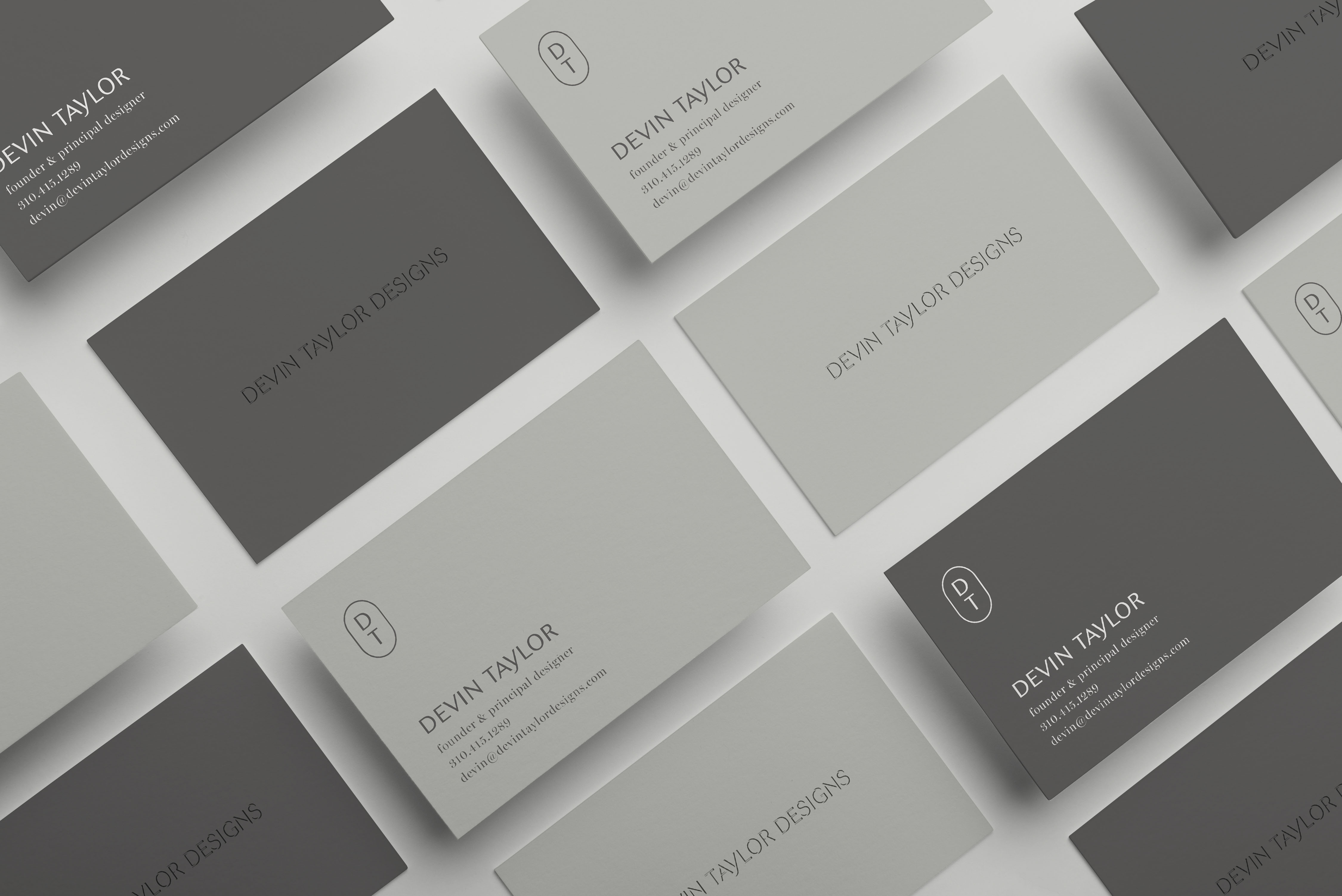Tantrum Agency Devin Taylor Designs identity applied to a minimal luxury brand application