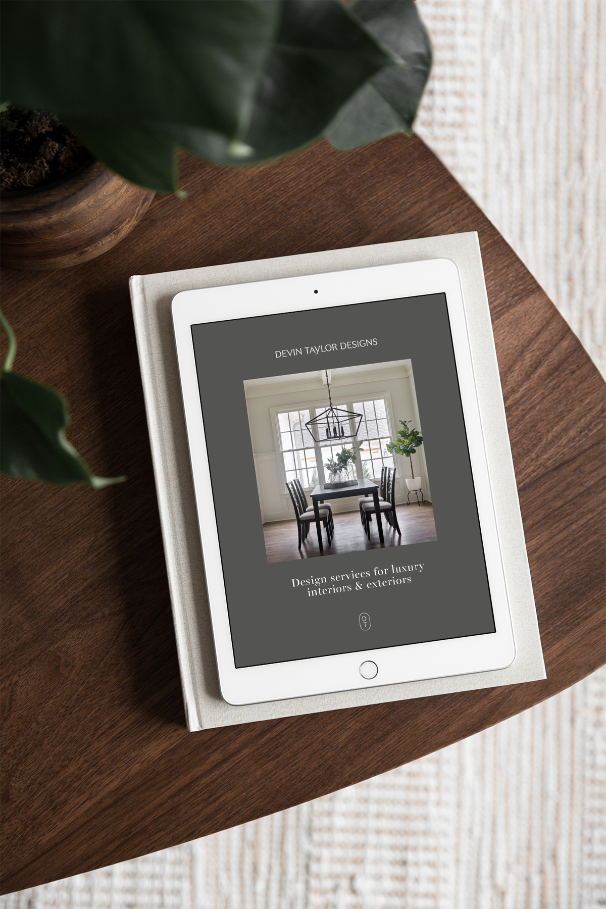 Devin Taylor Designs website designed by Tantrum Agency displayed on a tablet