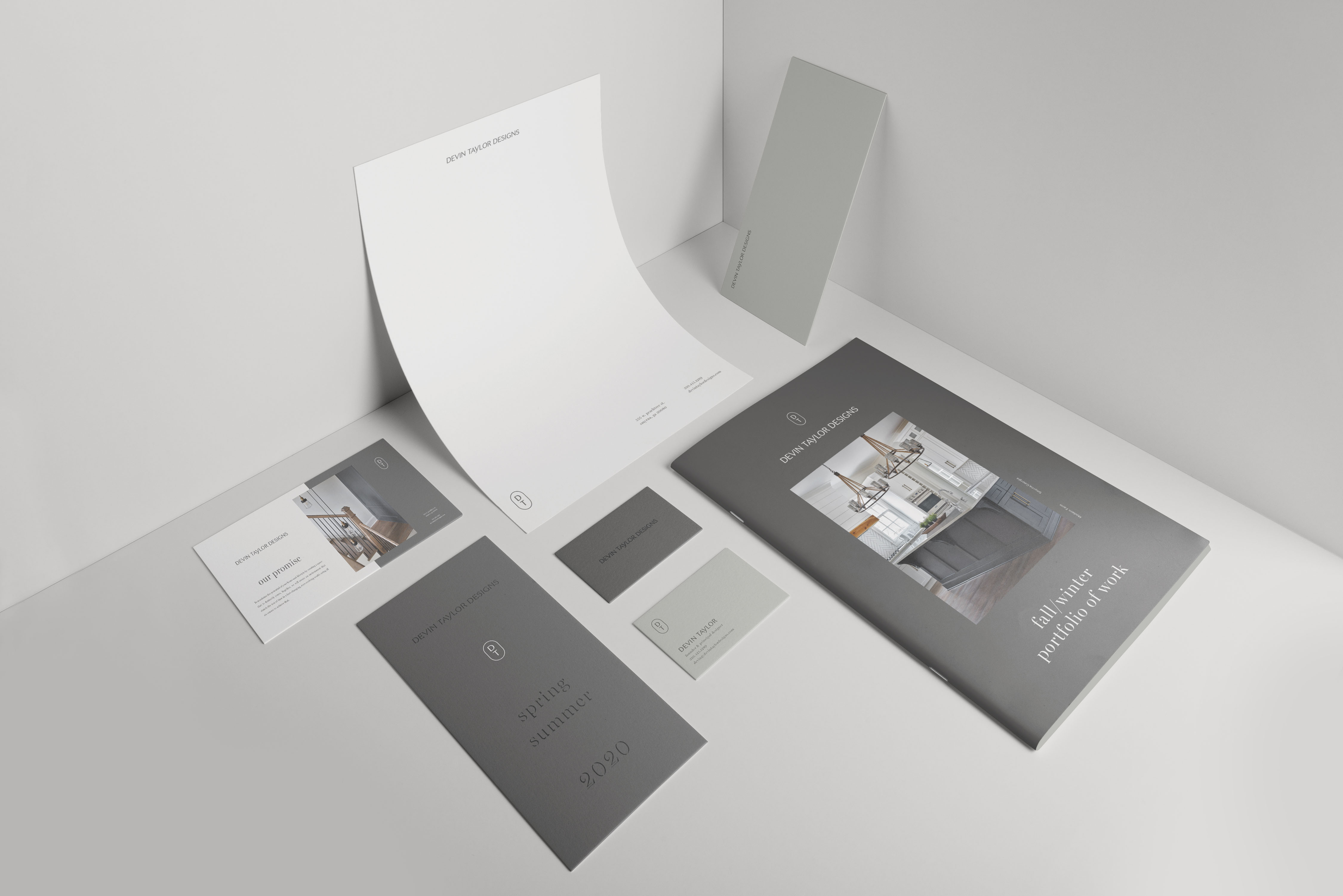 Devin Taylor Designs stationery system designed by Tantrum Agency