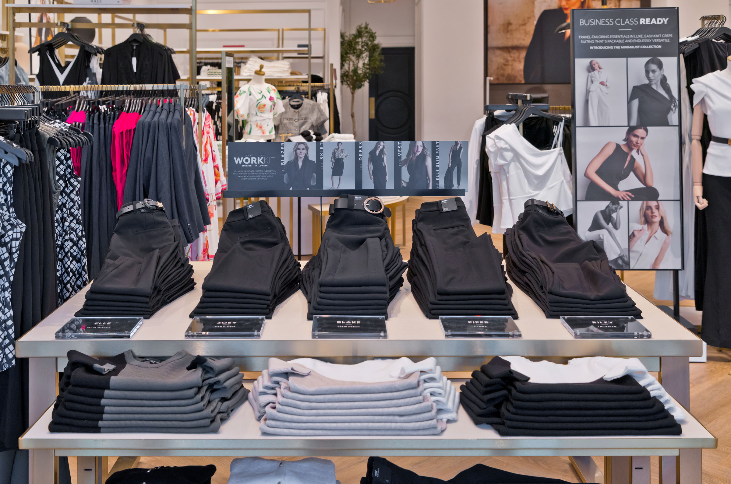 White House Black Market Work Kit retail experience by Tantrum Agency featuring campaign signage and merchandise