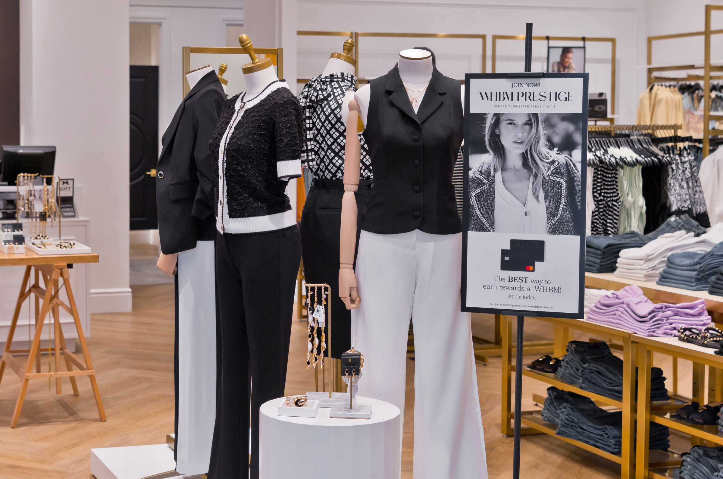 Tantrum Agency WHBM Prestige loyalty program identity for White House Black Market shown through premium customer materials