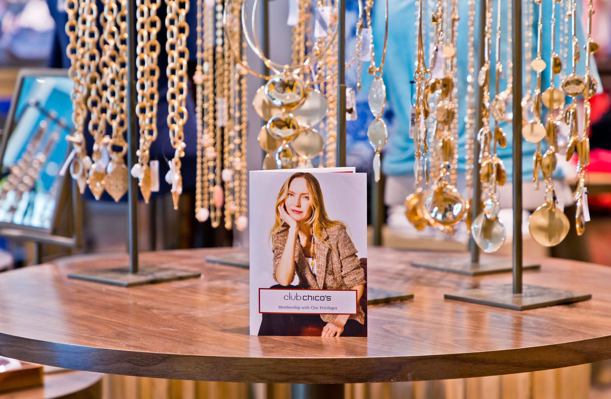 Tantrum Agency Club Chico’s loyalty program design shown across membership card and branded customer materials