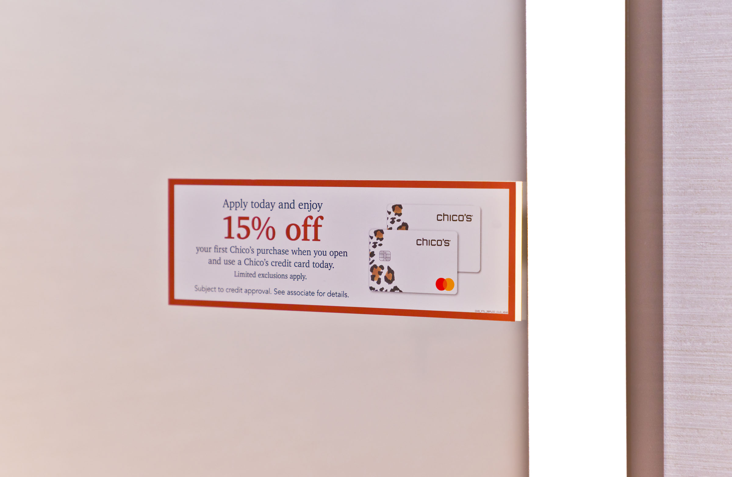 Club Chico’s loyalty program identity by Tantrum Agency applied across Chico’s retail signage and customer touchpoints