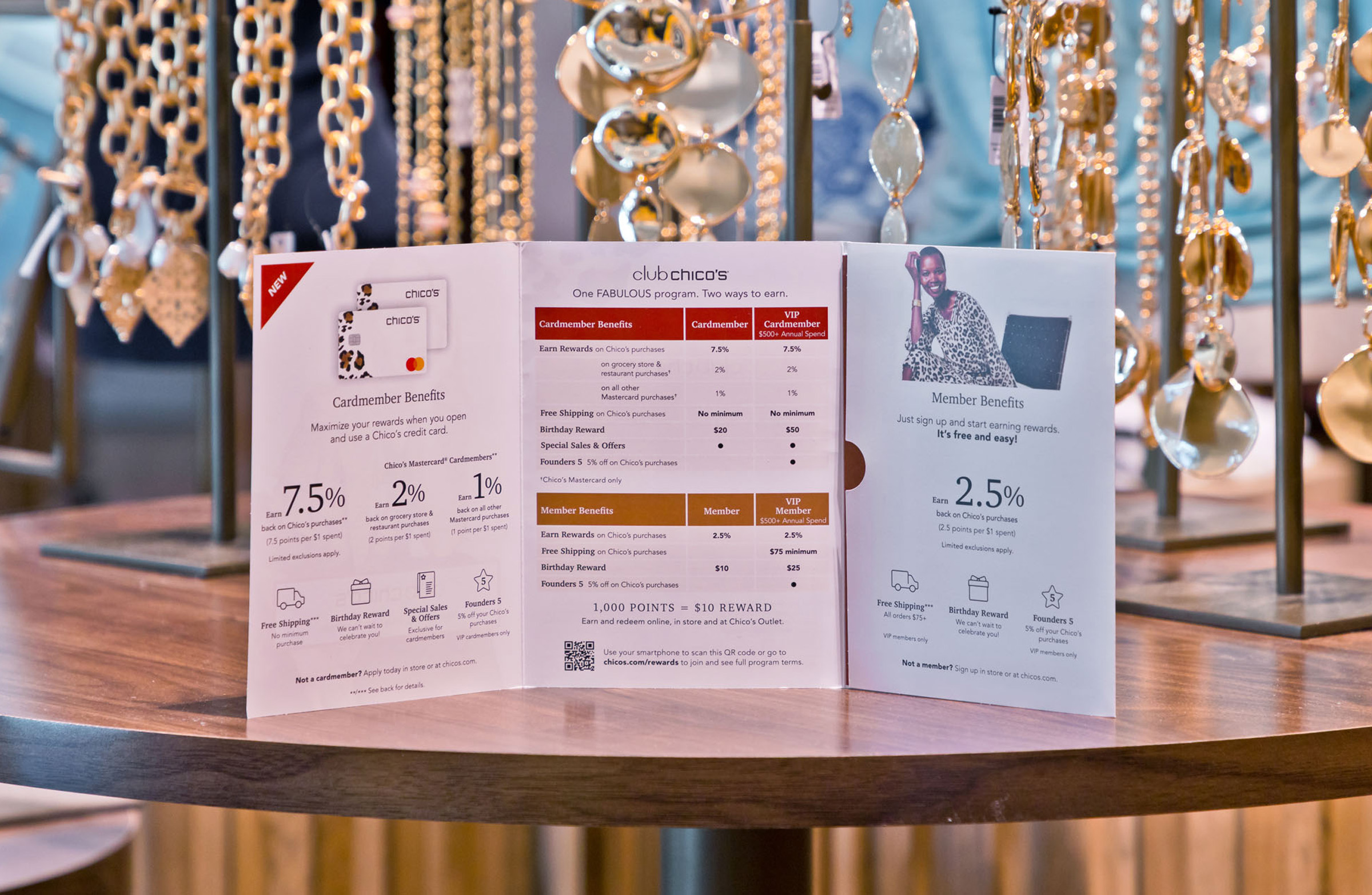 Club Chico’s loyalty identity created by Tantrum Agency shown across Chico’s retail and customer communications
