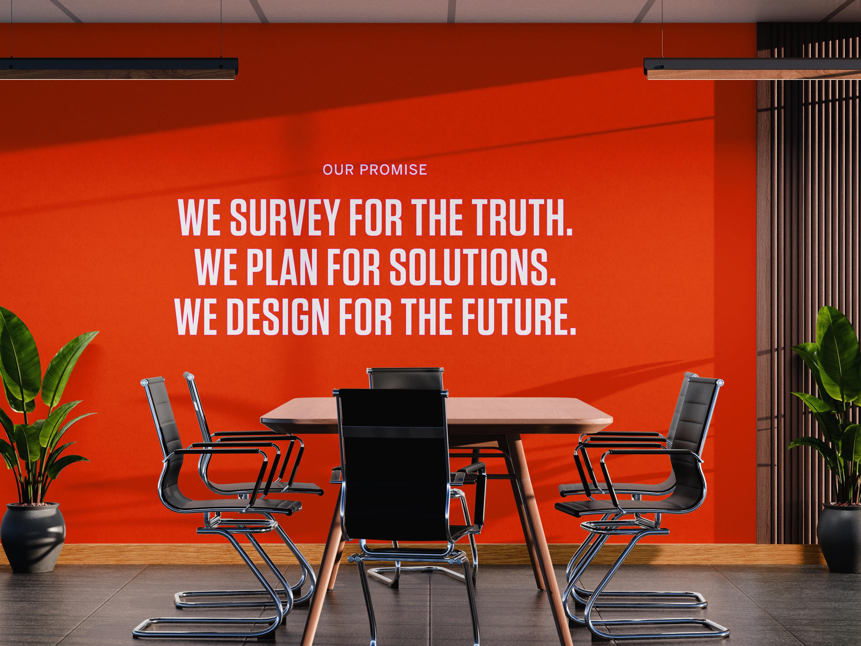 PEC+ office wall graphics featuring The Power of Plus identity created by Tantrum Agency