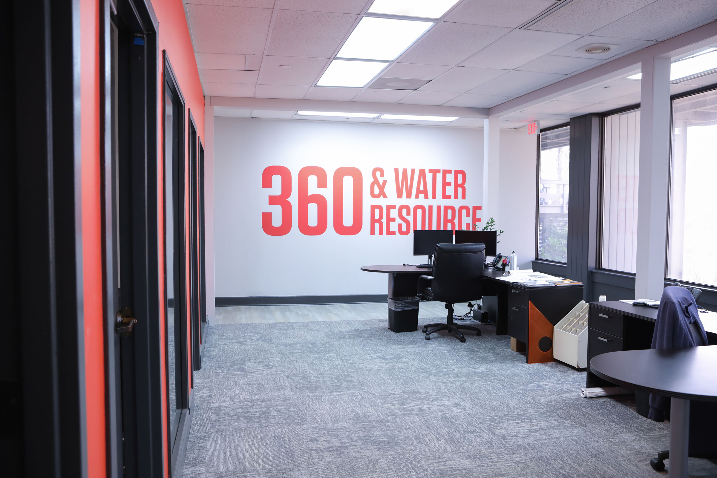 Tantrum Agency PEC+ rebrand shown through branded workplace and environmental design