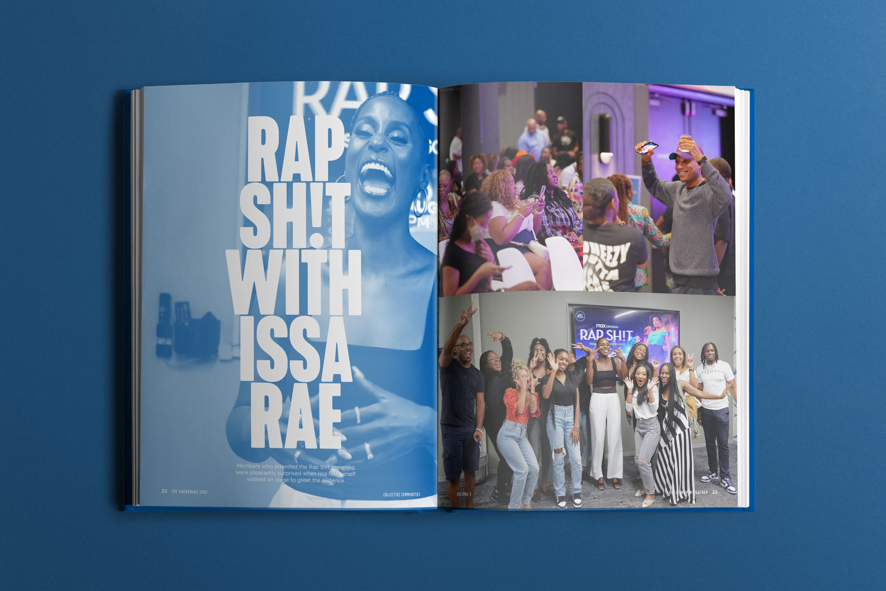 Tantrum Agency Yearbook Vol. 3 design for The Gathering Spot featuring graphic typography and member photography