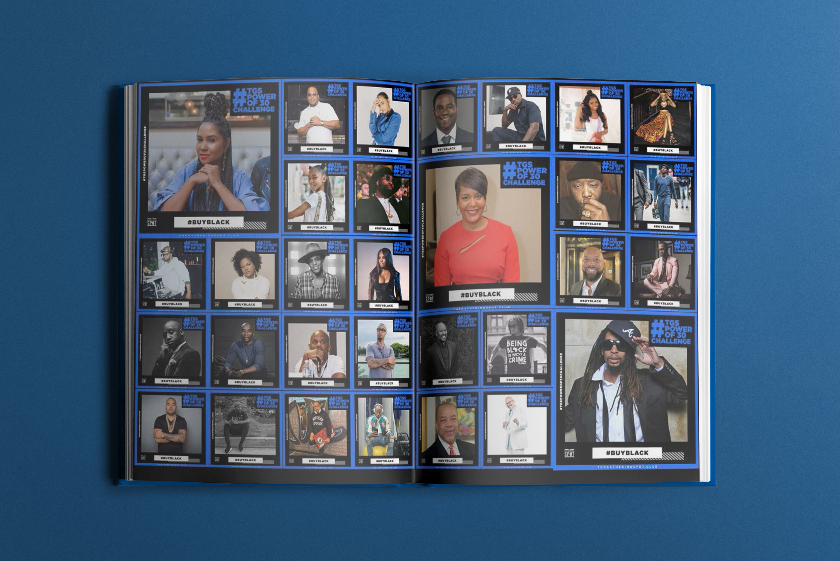 The Gathering Spot Yearbook Vol. 2 spread by Tantrum Agency using photography and dark pages to convey the pandemic’s disruption