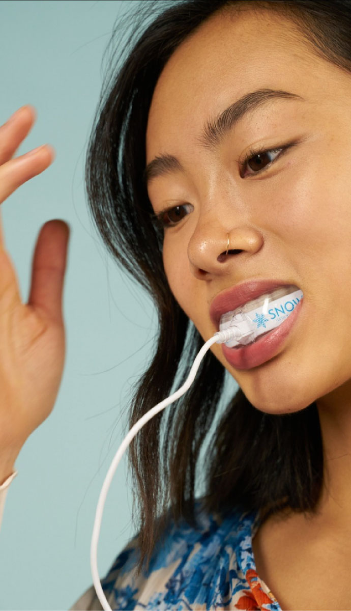 Tantrum Agency SNOW packaging design featuring premium teeth-whitening and oral care products